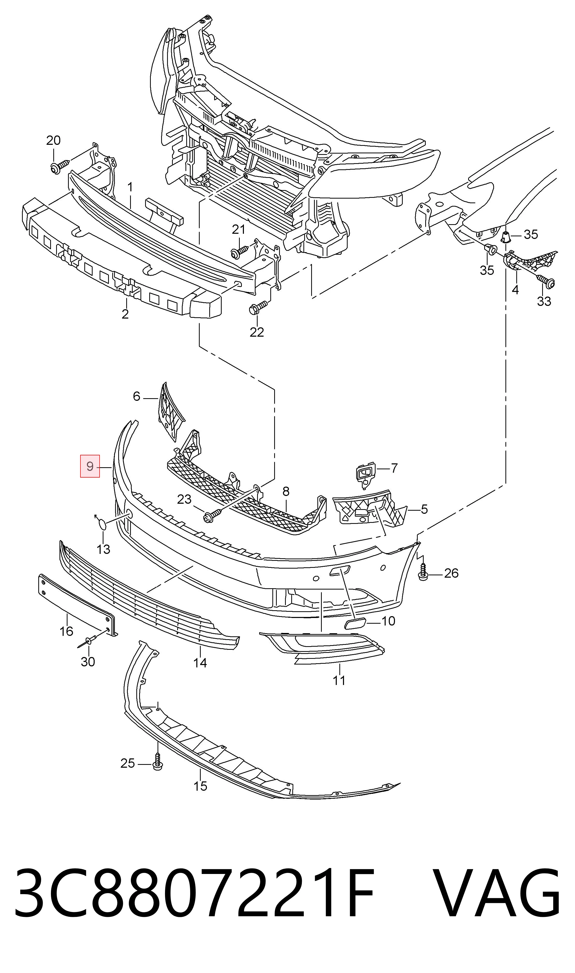 Paragolpes para Volkswagen Passat 357