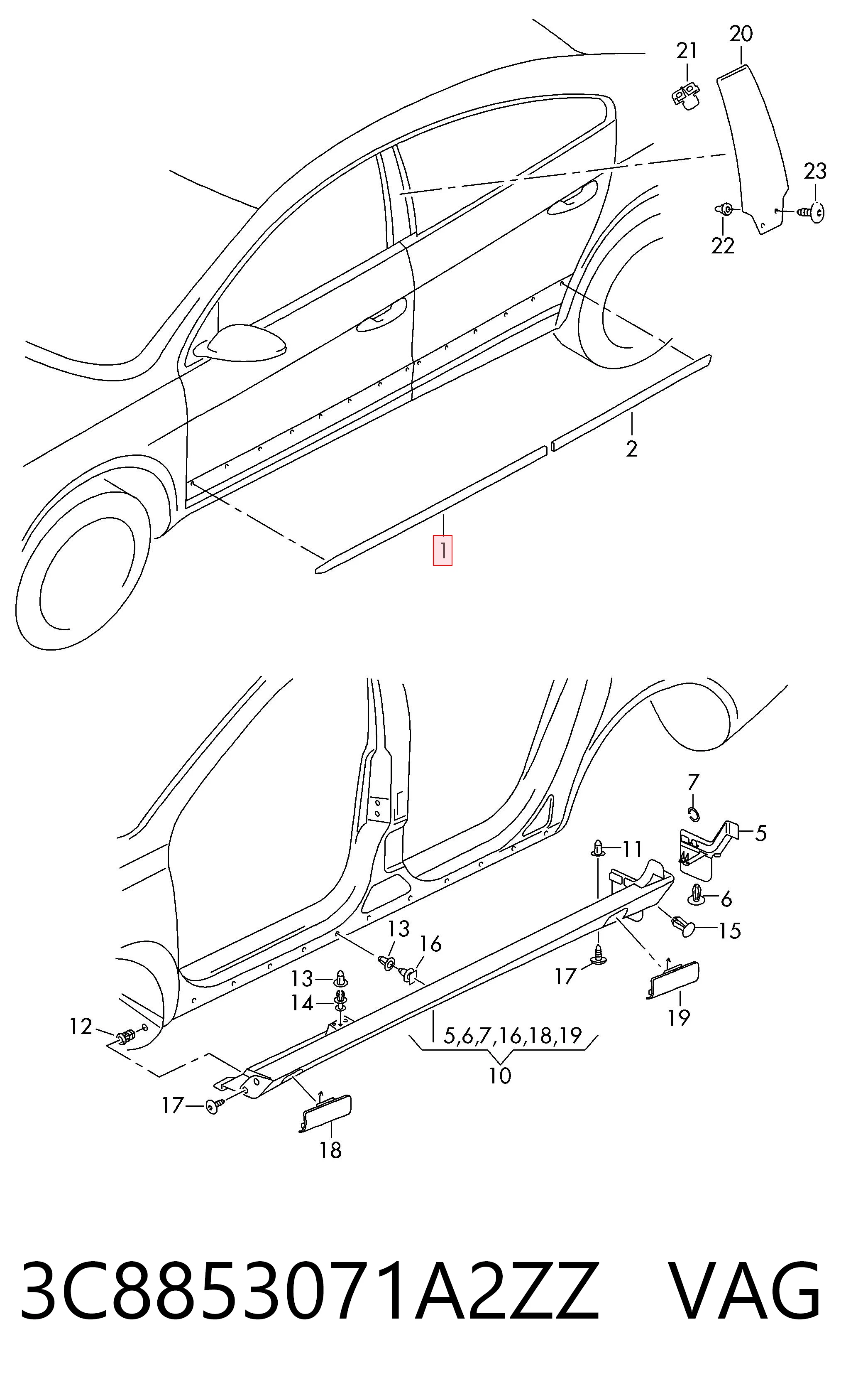 3C8853071A2ZZ VAG