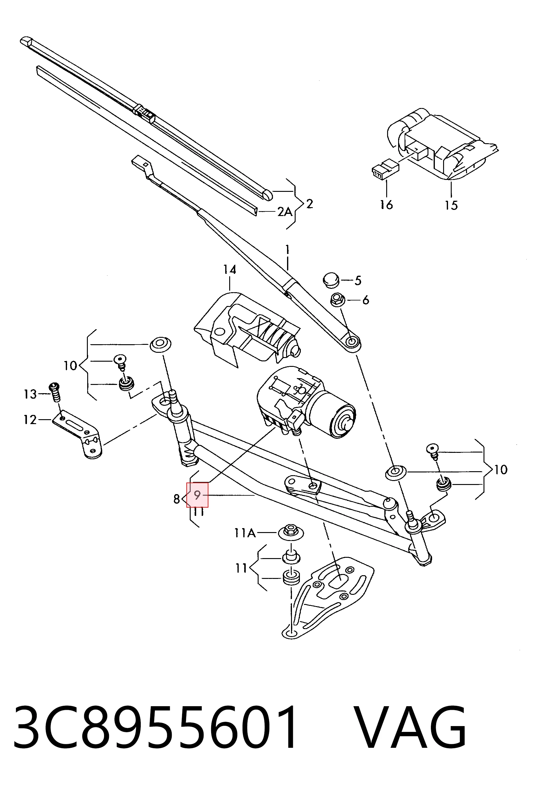 Comprar Varilla de limpiaparabrisas Volkswagen Passat CC B6 357