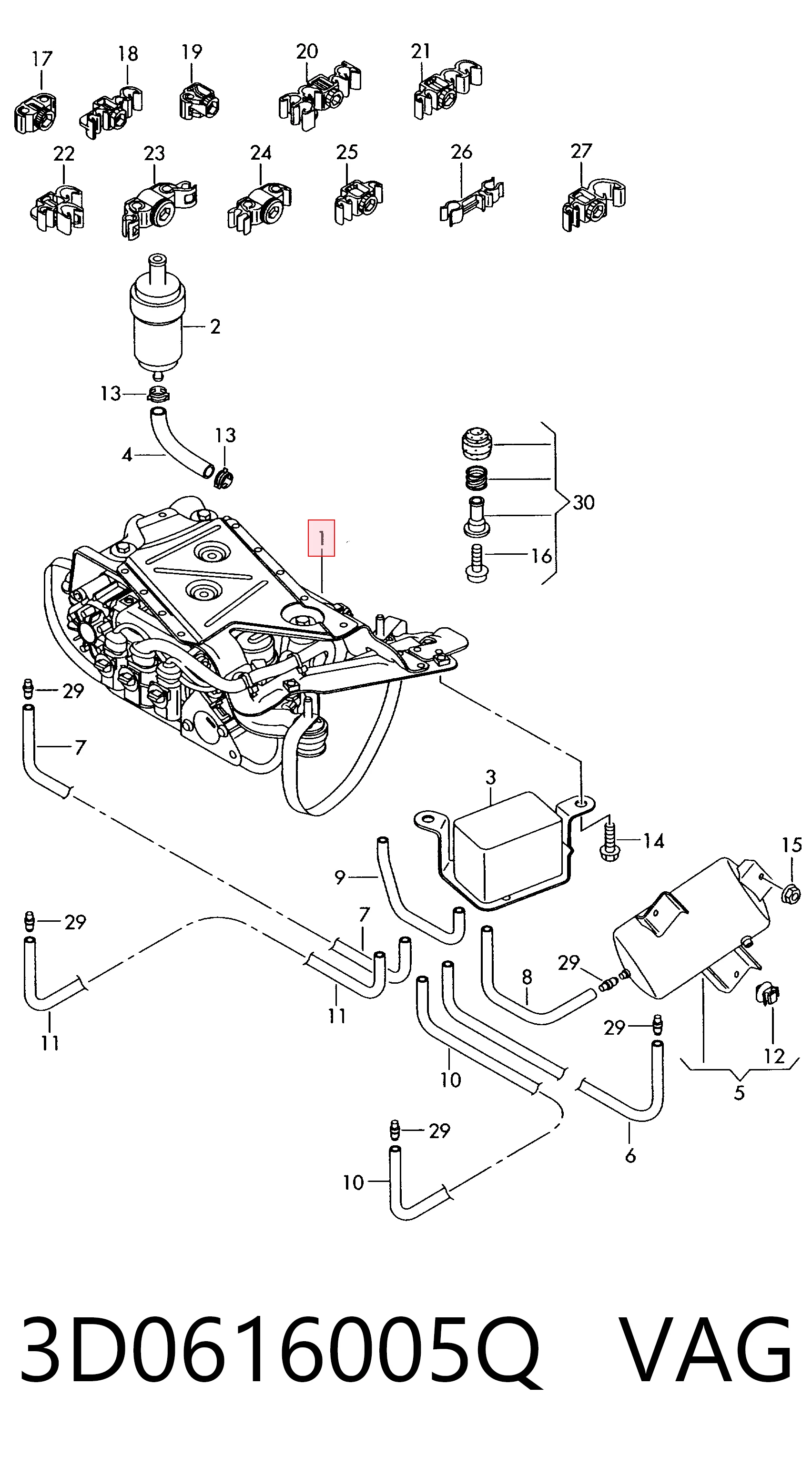 3D0616005Q VAG Compresor de suspensión neumática