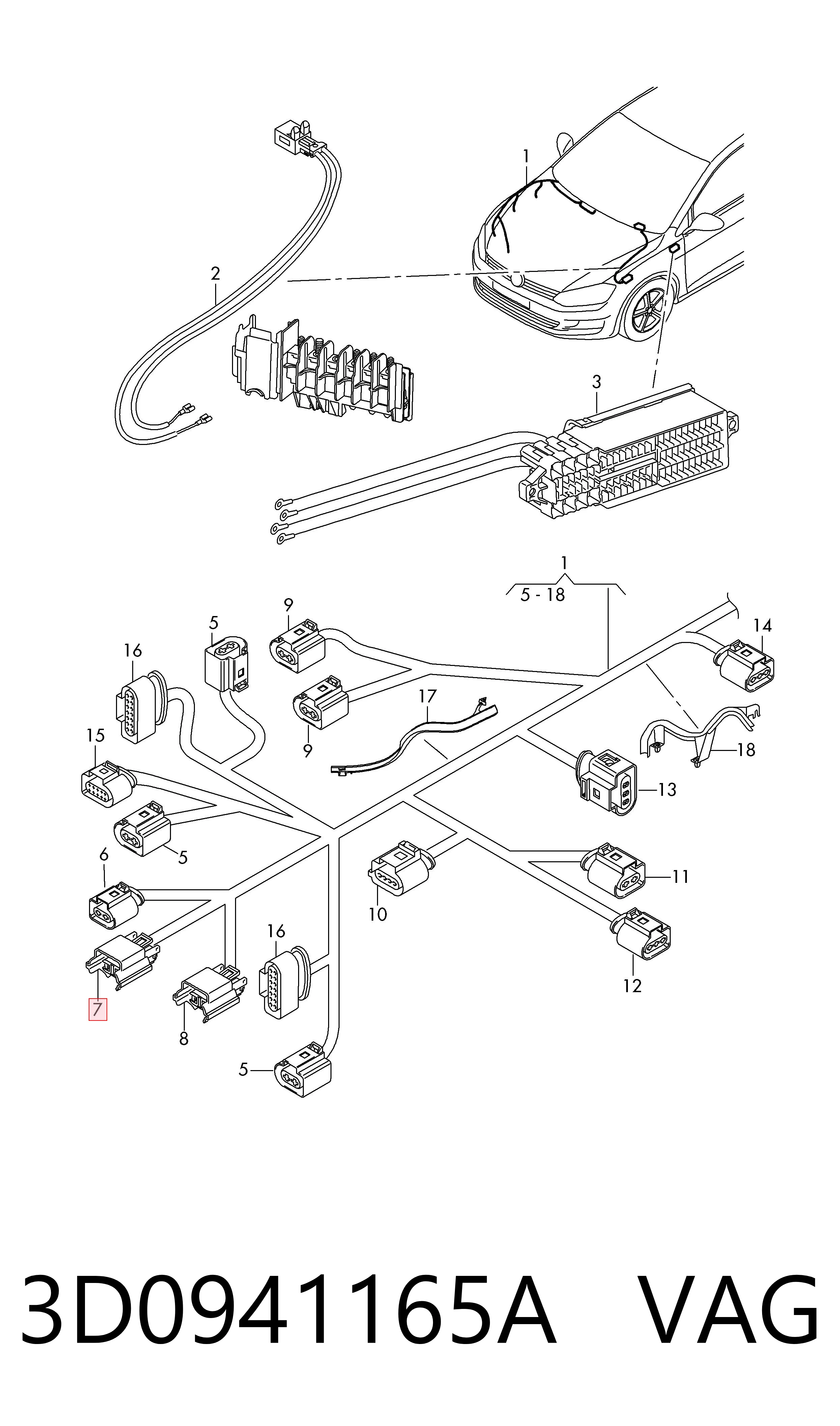 Conector de faro antiniebla AND 30973011