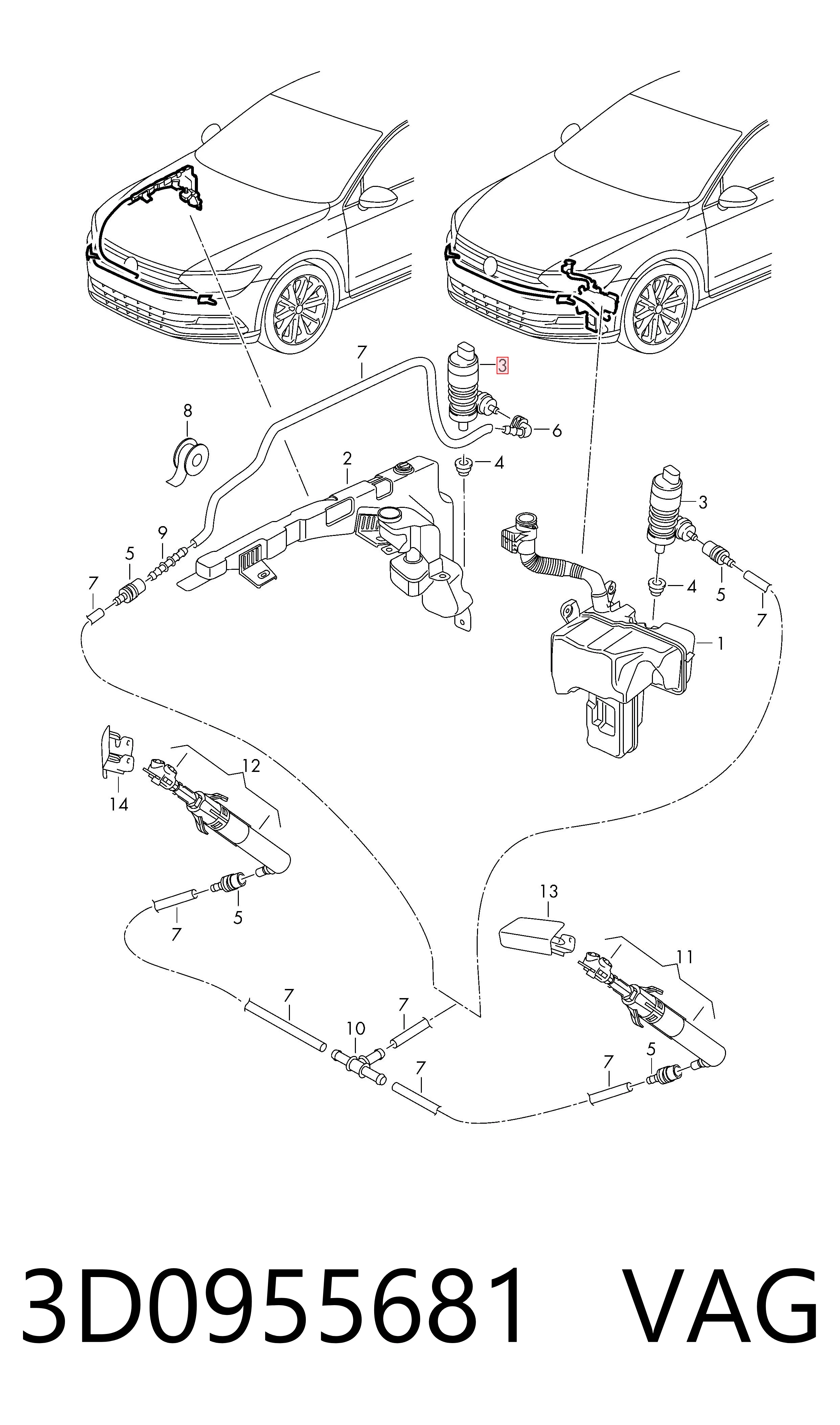 3D0955681 VAG Bomba-motor de lavafaros