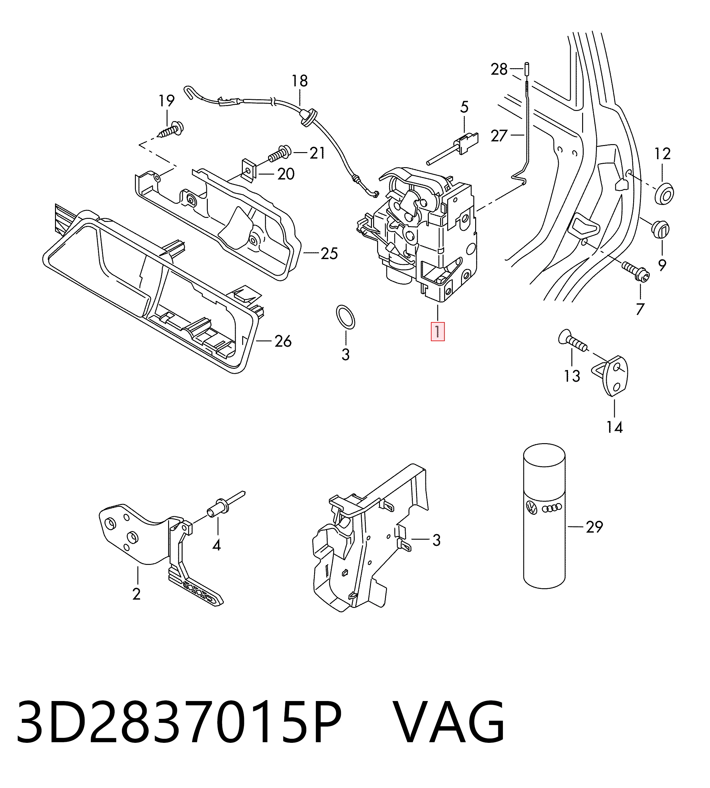 Cerradura Volkswagen Touran II monovolumen (1T3) (2010 - 2015) precio, desde 71,15 EUR