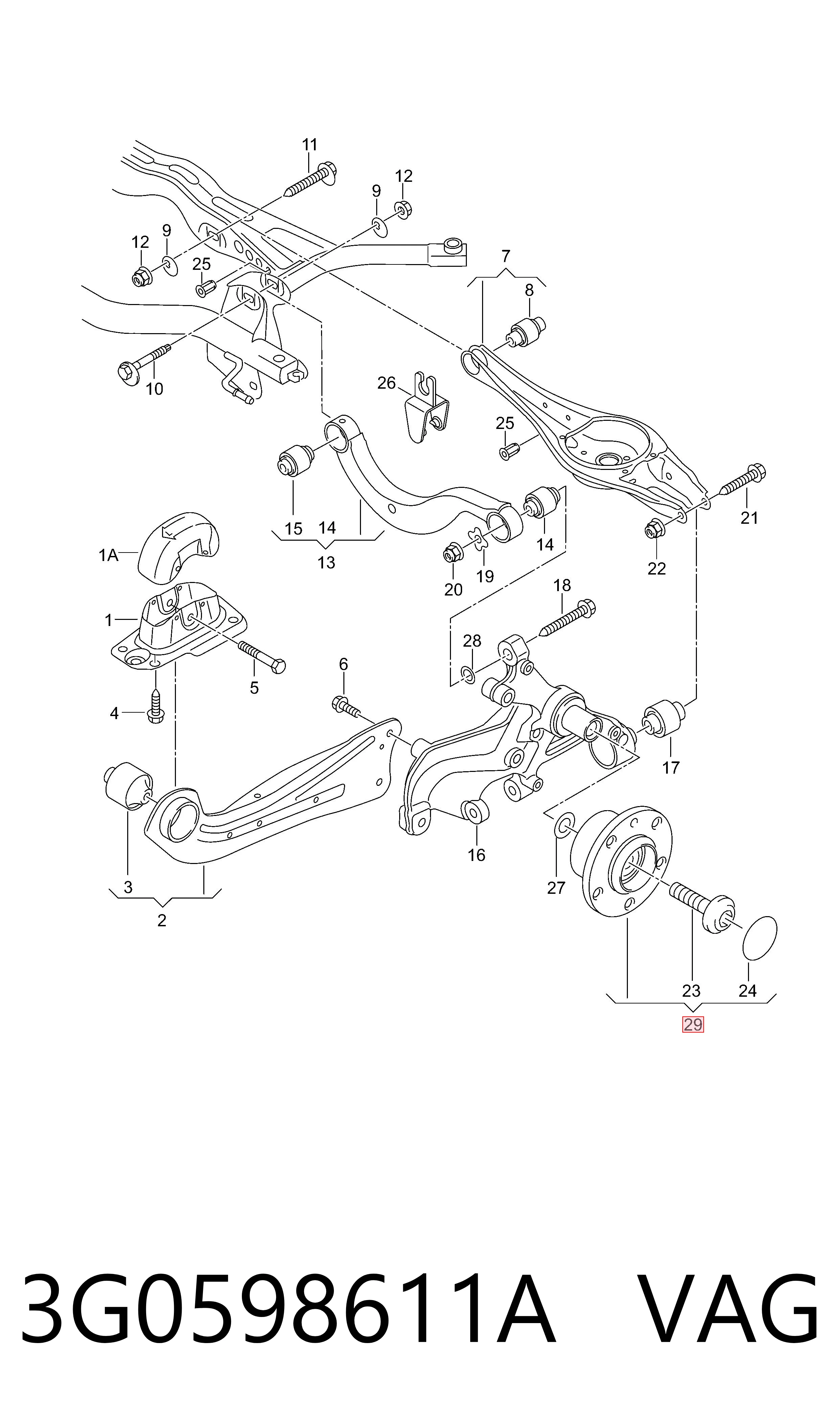 Buje de rueda VAG 3G0598611A precio, desde 46,46 EUR