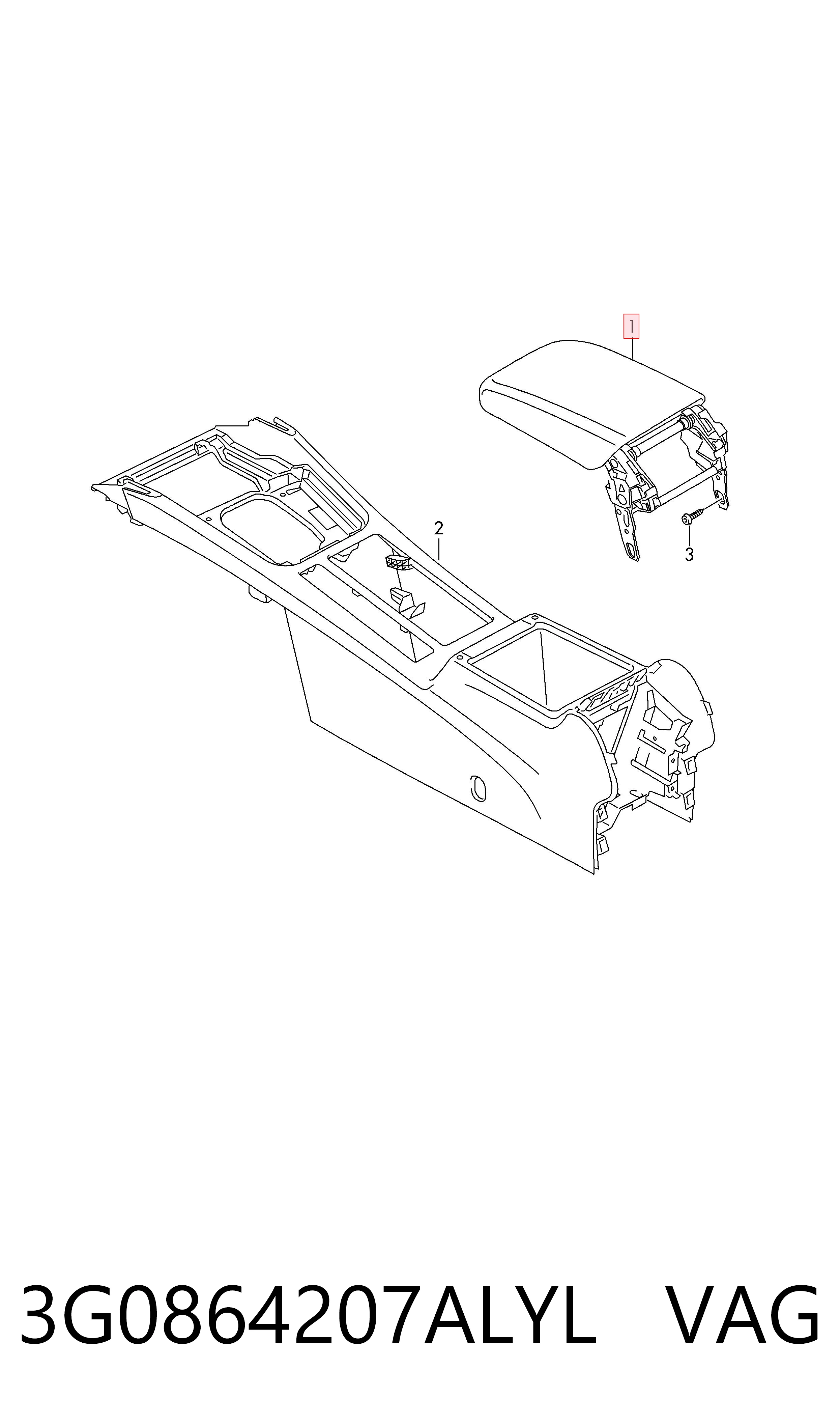 Comprar Apoyabrazos de la consola central Volkswagen Passat 3G2, CB2 a bajo precio