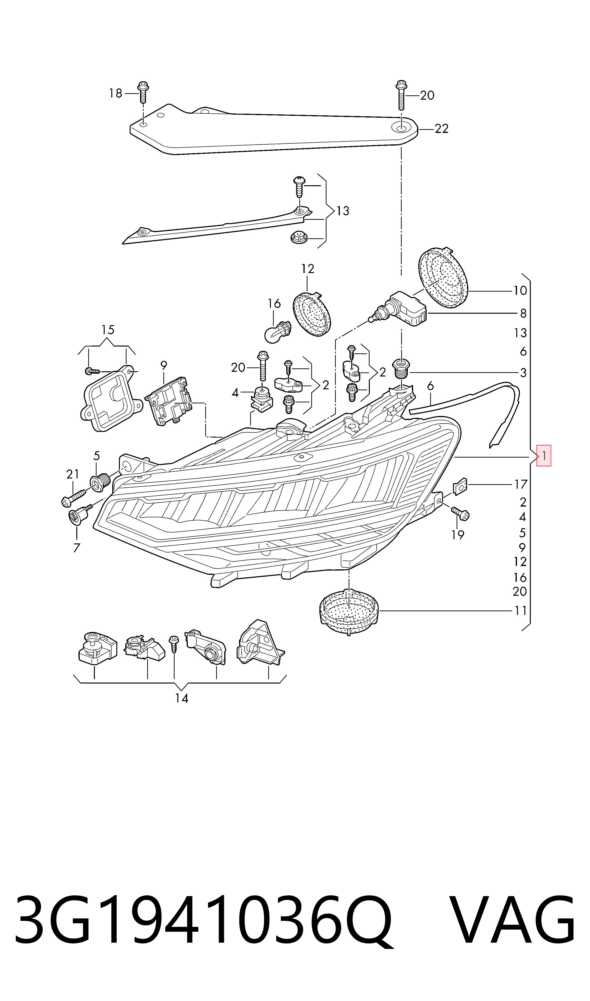 Comprar 3G1941036Q VAG Faro derecho