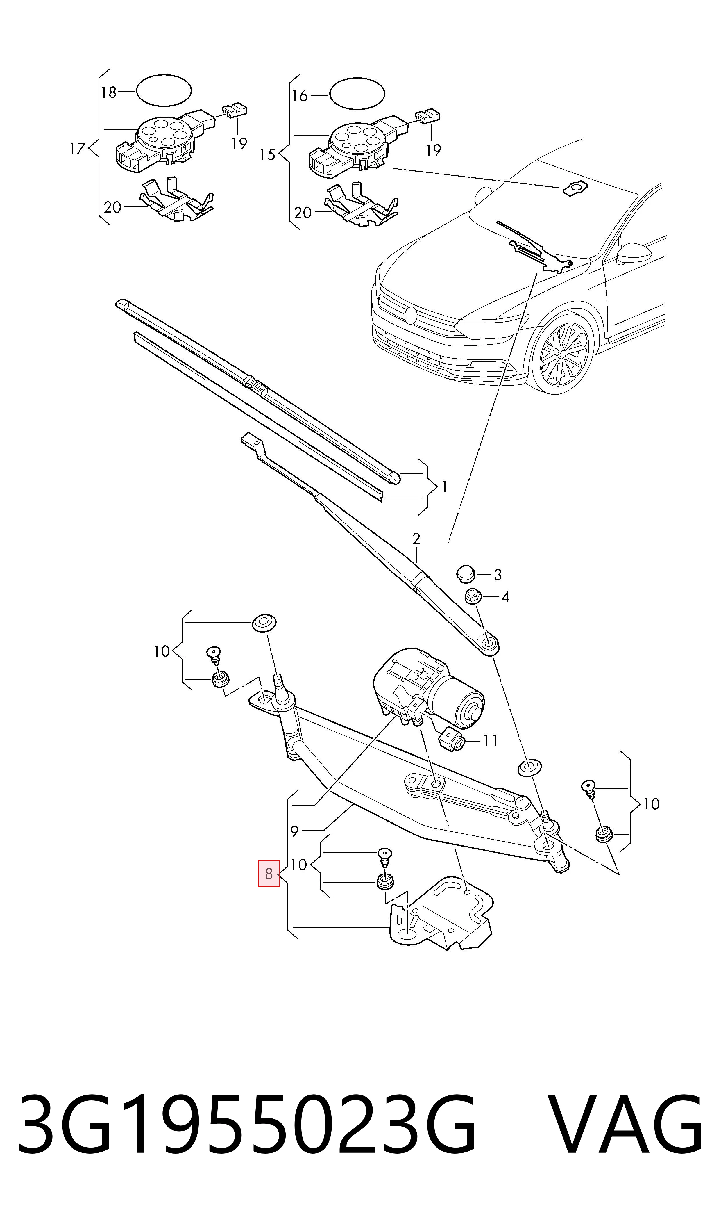 Comprar Varilla de limpiaparabrisas Volkswagen Passat ALLTRACK B8 3G5, CB5