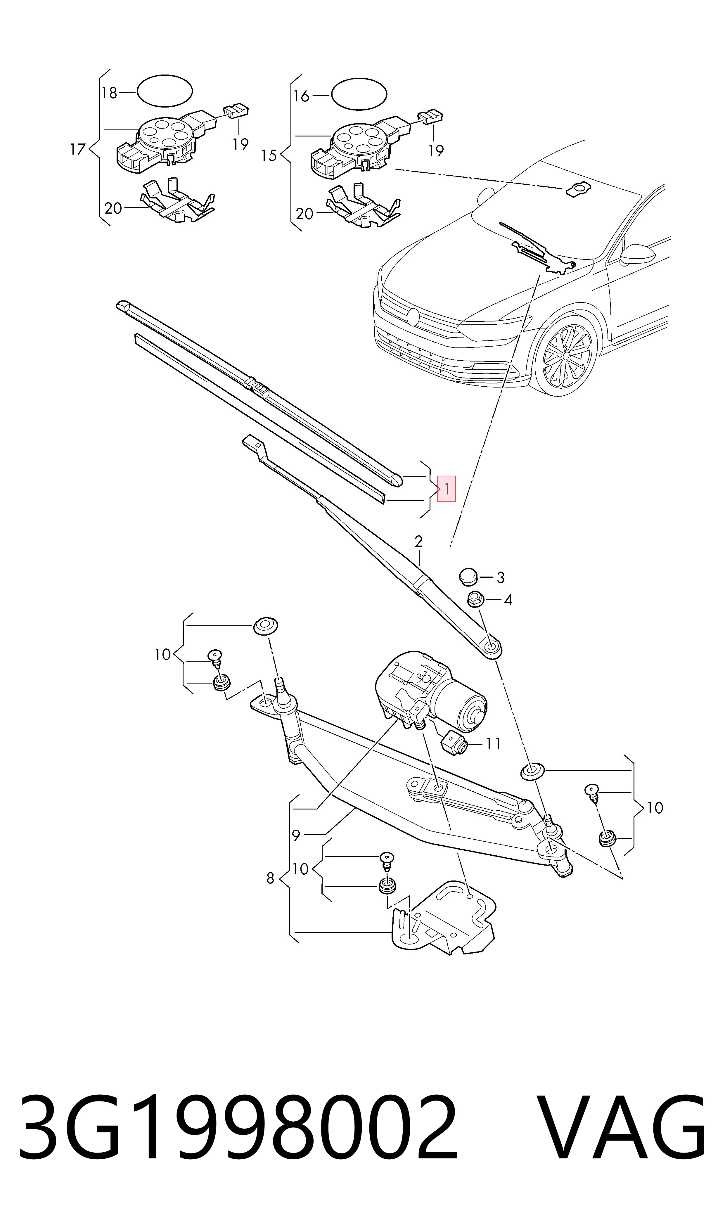 Escobillas delanteras VAG 3G1998002 precio, desde 22,49 EUR