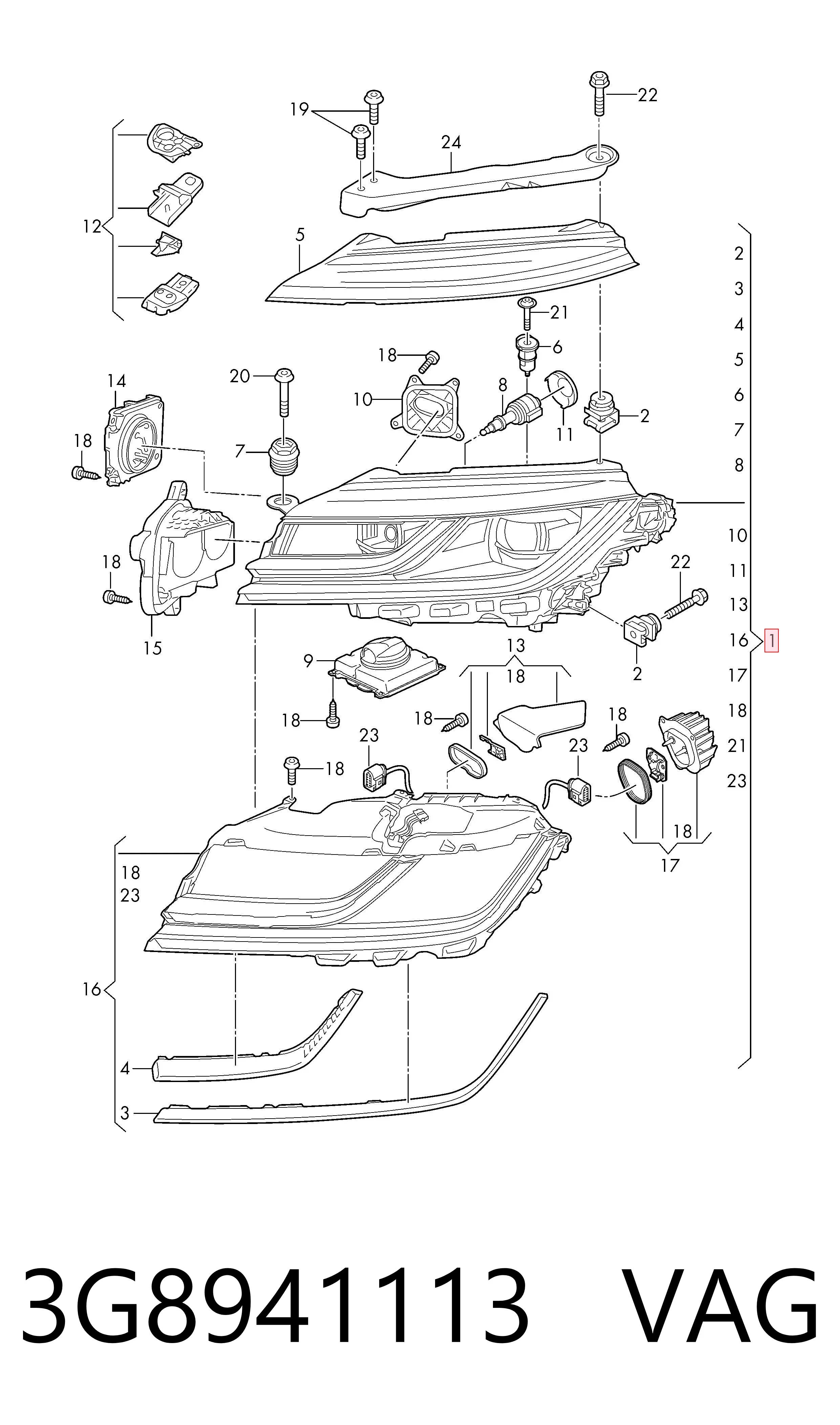 3G8941113 VAG Faros