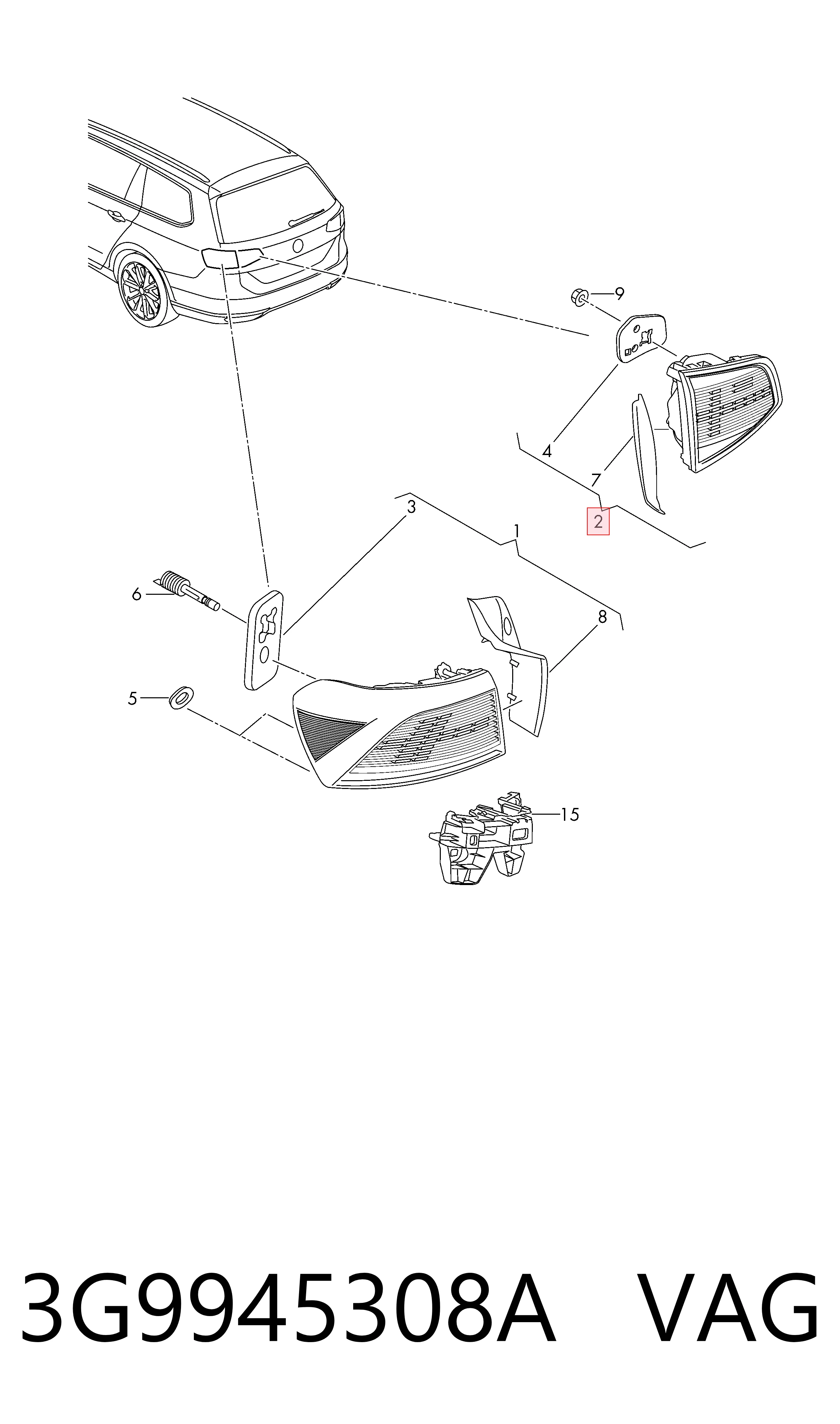 Comprar 95D3883U Polcar Piloto trasero interior derecho