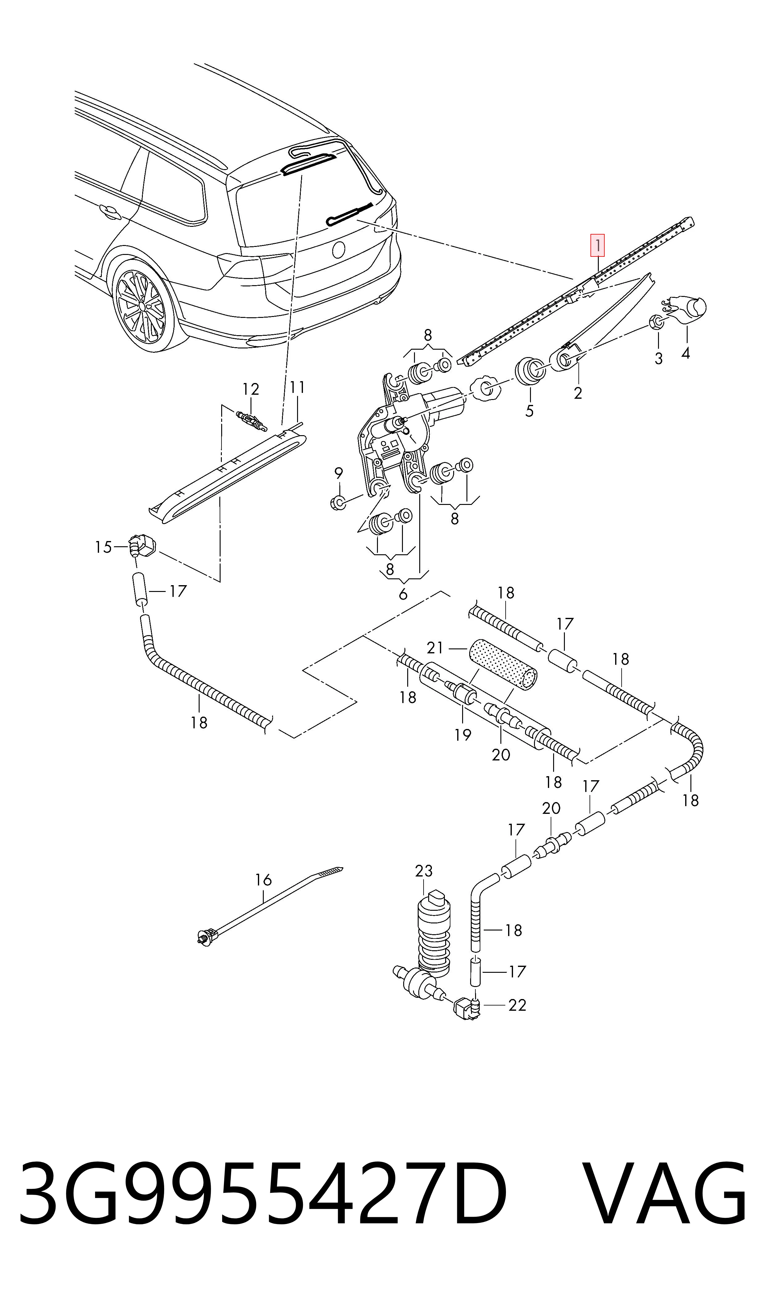 Limpiaparabrisas posterior Volkswagen Passat B8