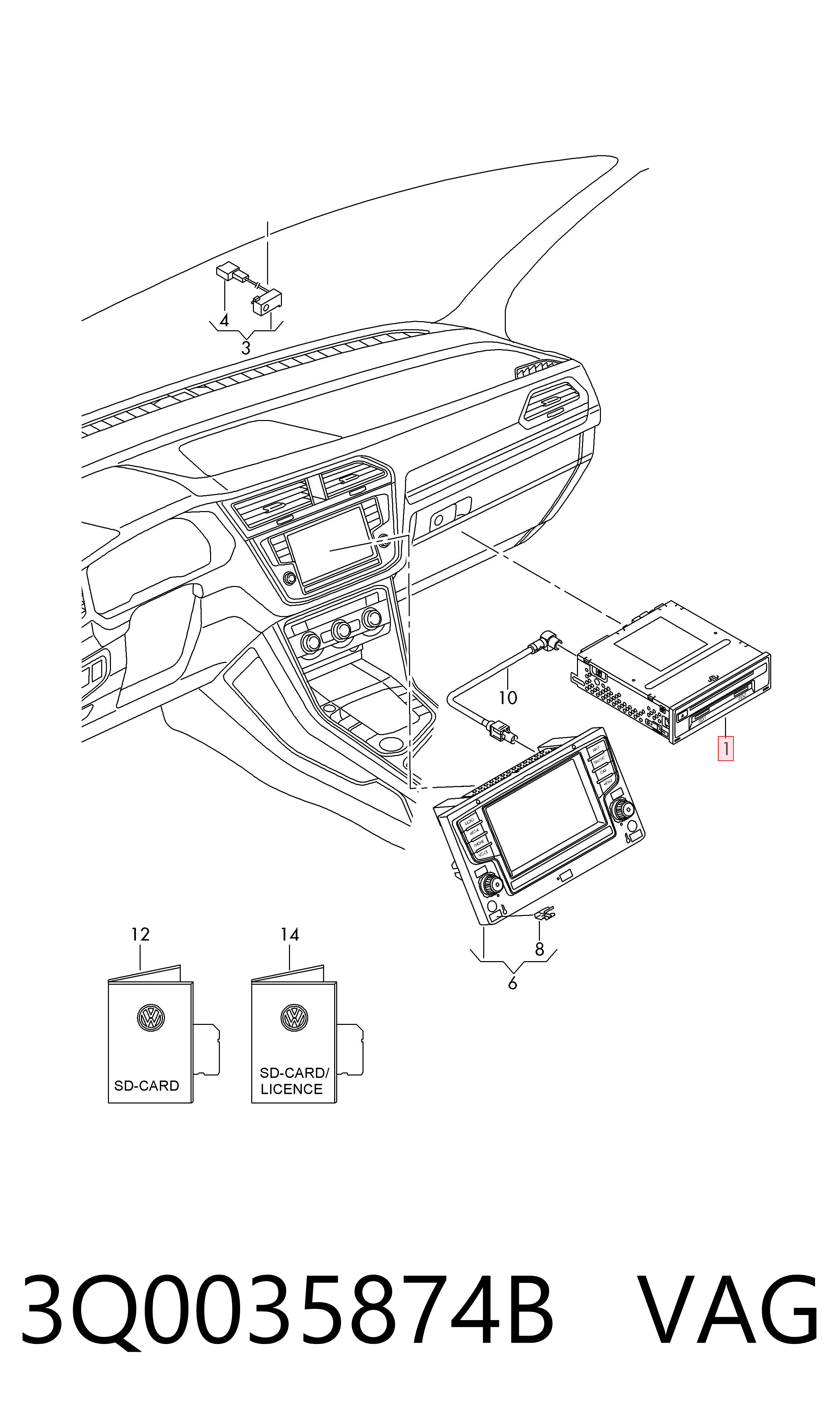 3Q0035874B VAG Radio AM/FM