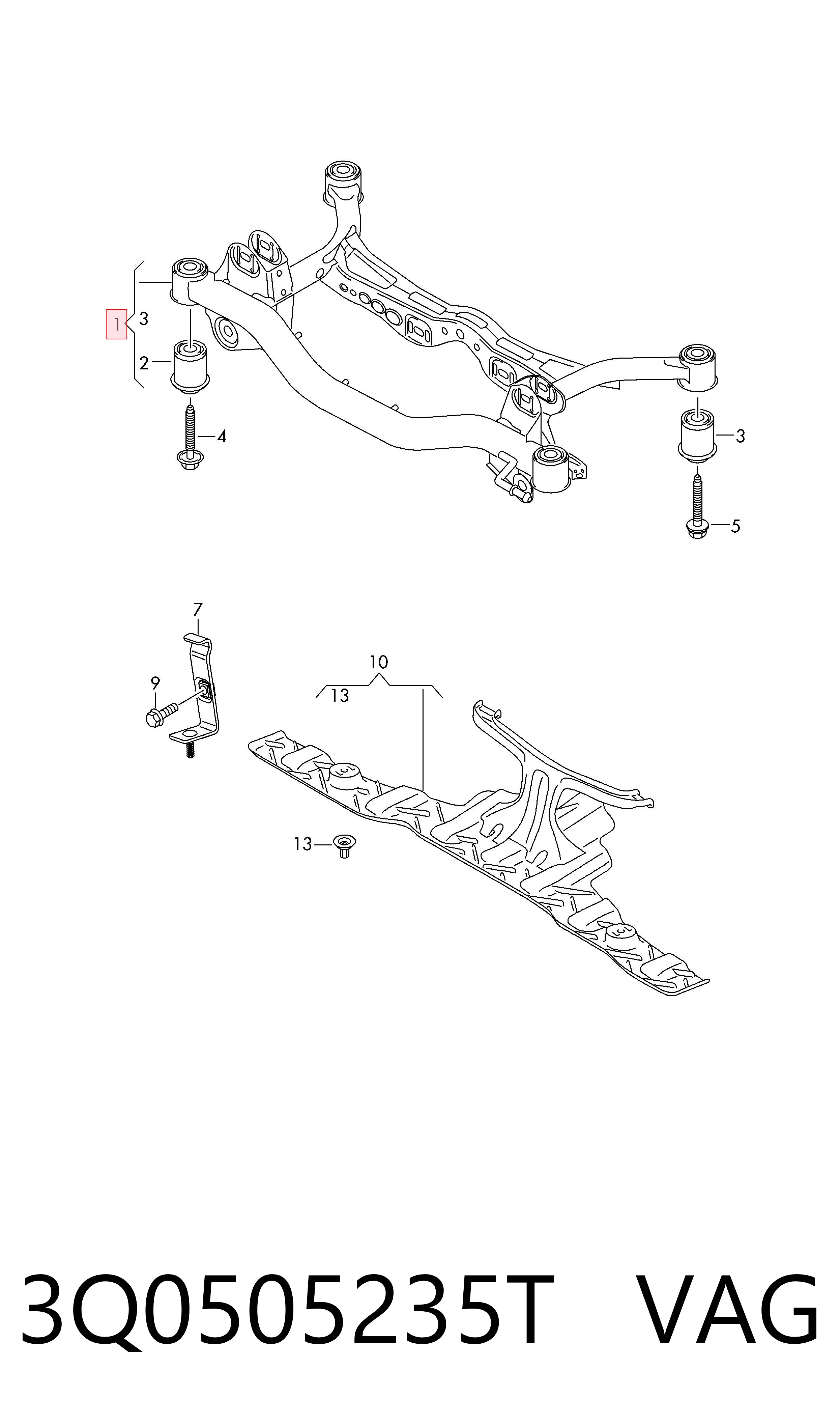 Puente trasero para Volkswagen Passat B8 3G2, CB2