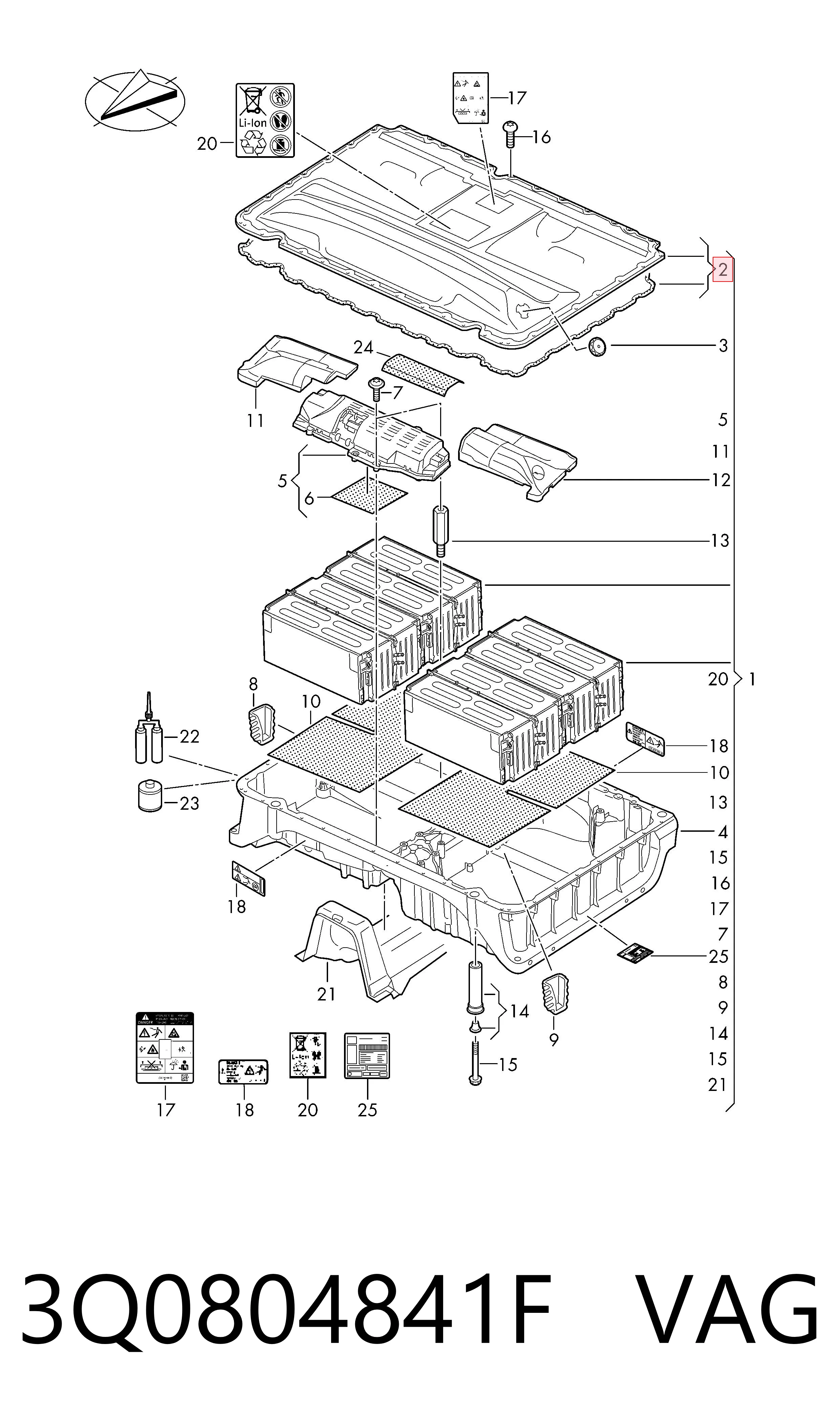 3Q0804841F VAG Batería Start-Stop