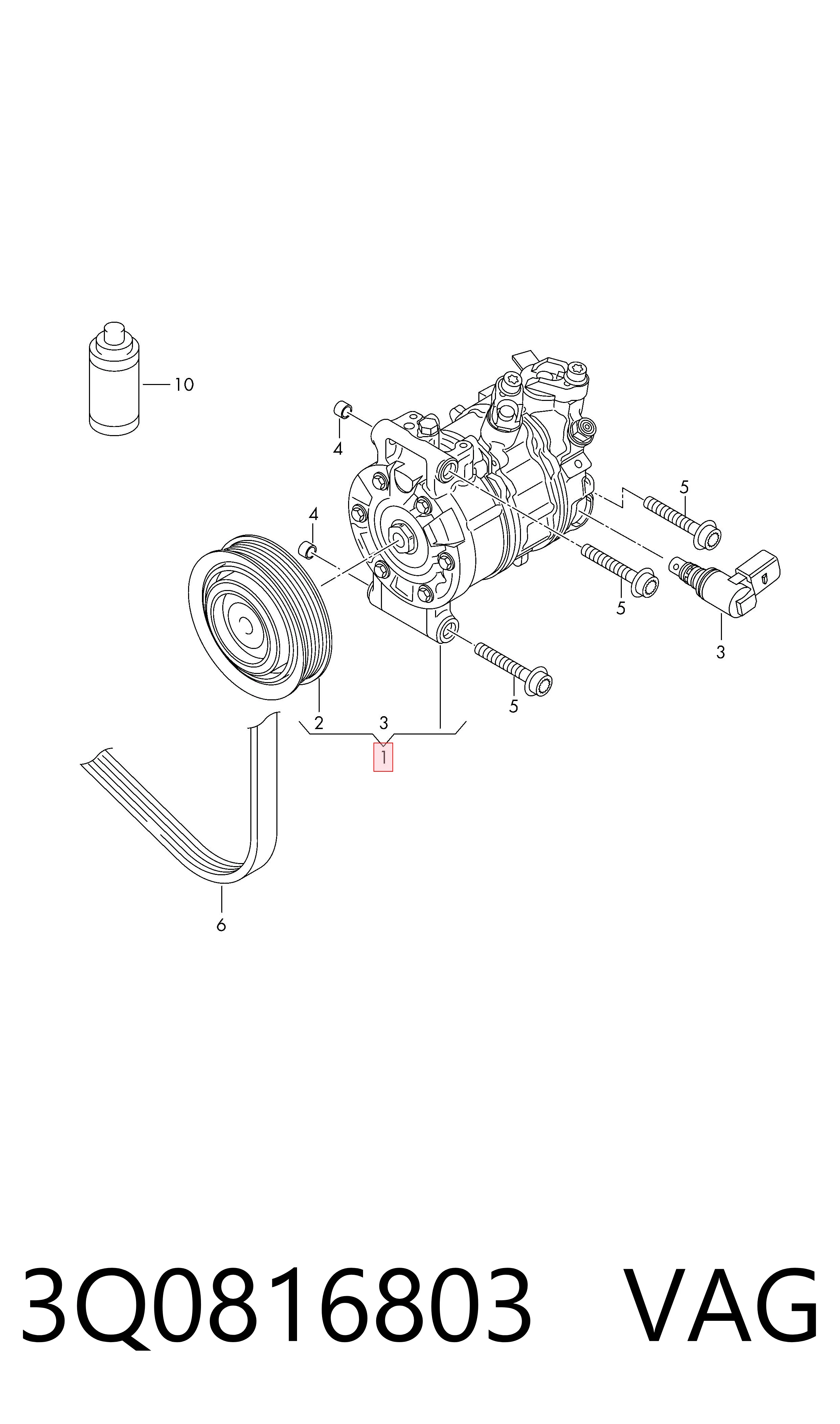 3Q0816803 VAG Compresor climatizador
