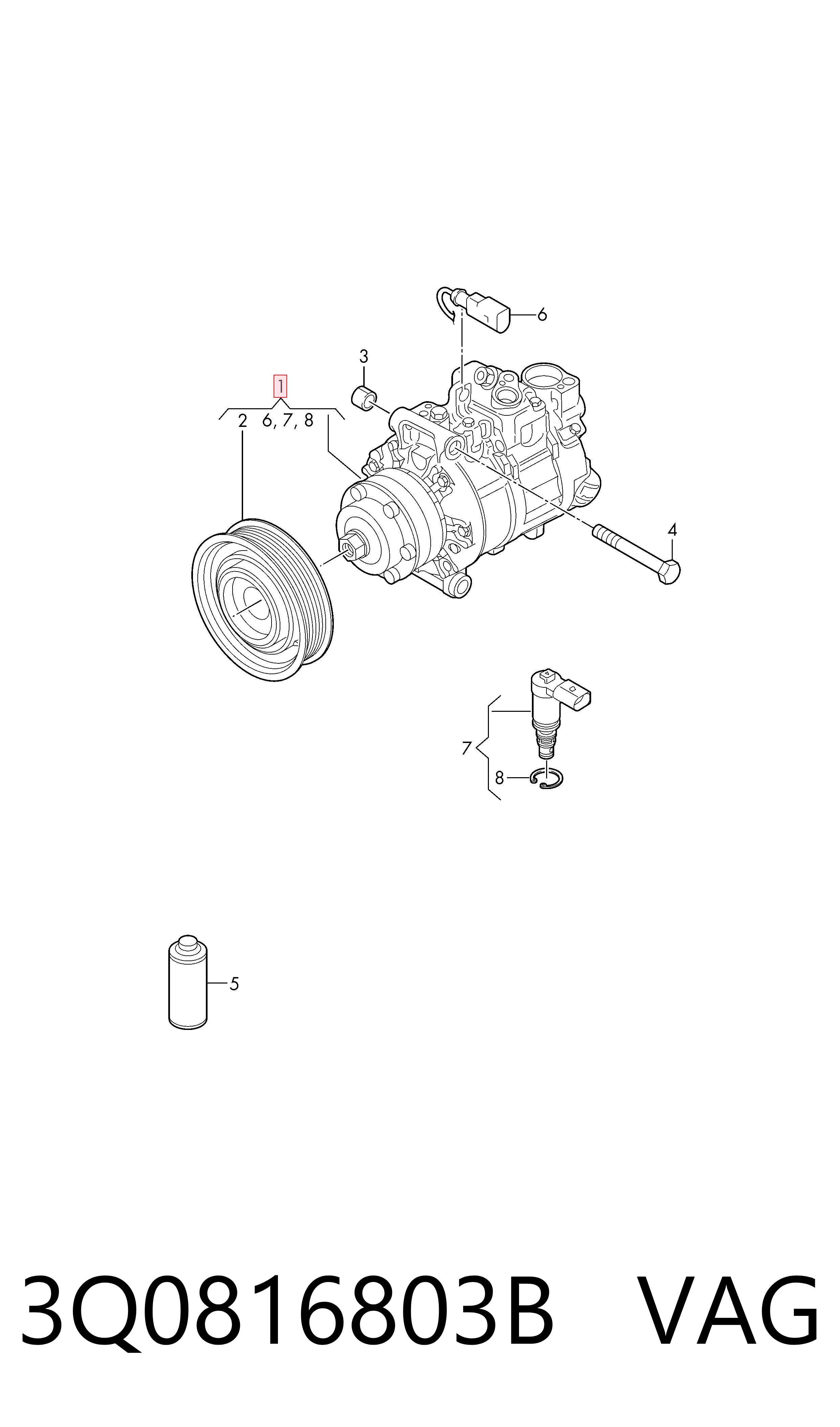 3Q0816803B VAG Compresor climatizador