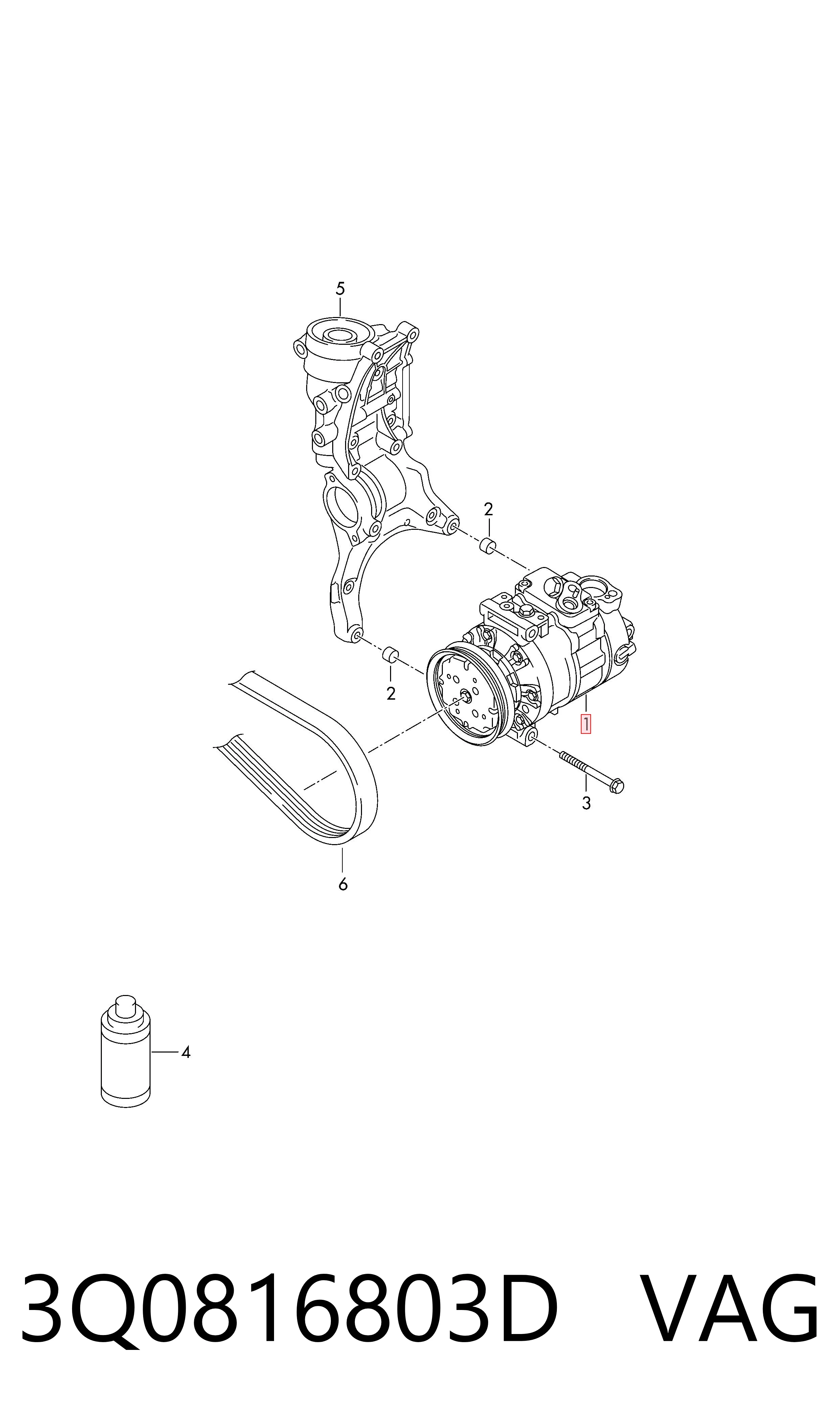 3Q0816803D VAG Compresor climatizador