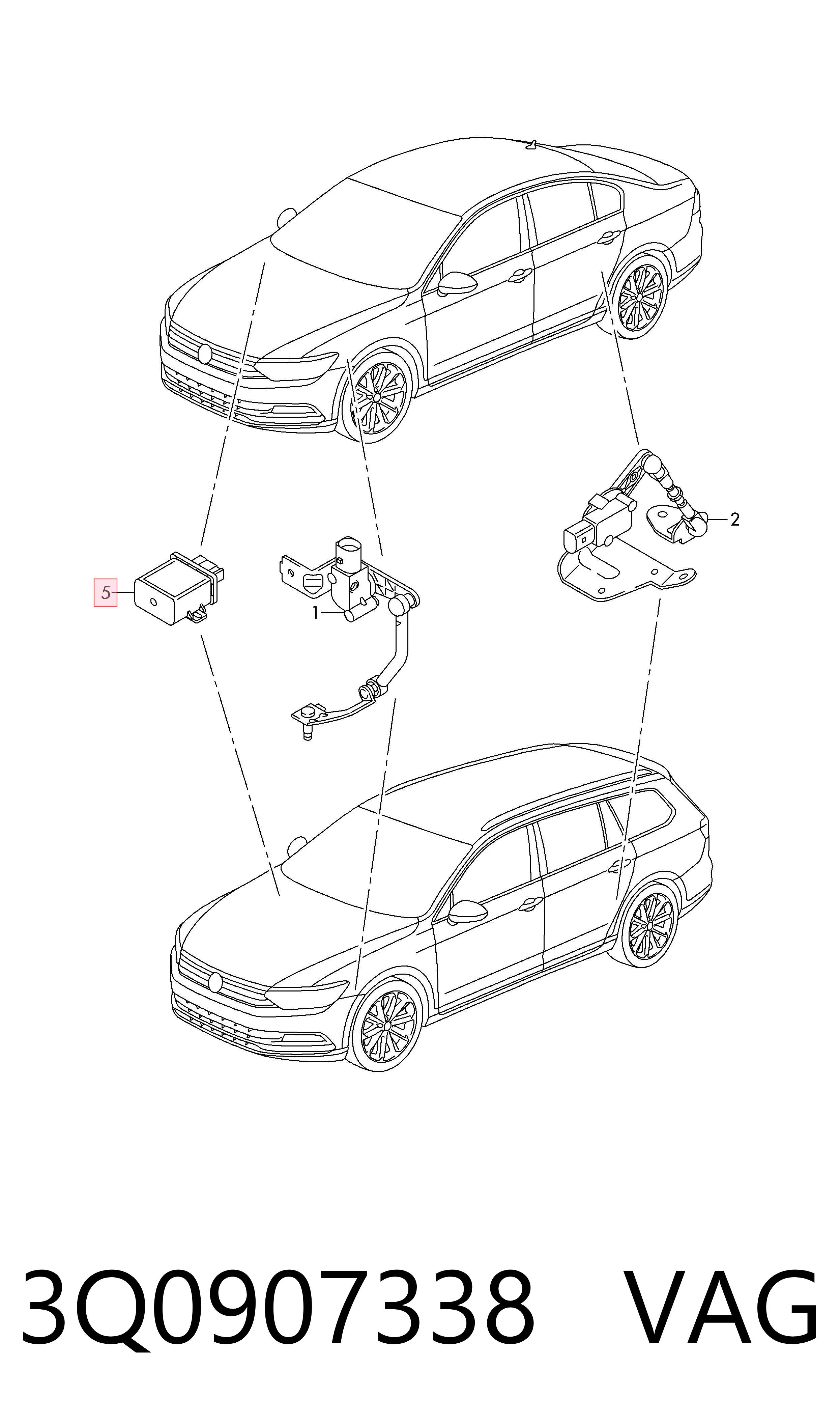 3Q0907338 VAG Módulo de control de iluminación adaptativa (ECU)