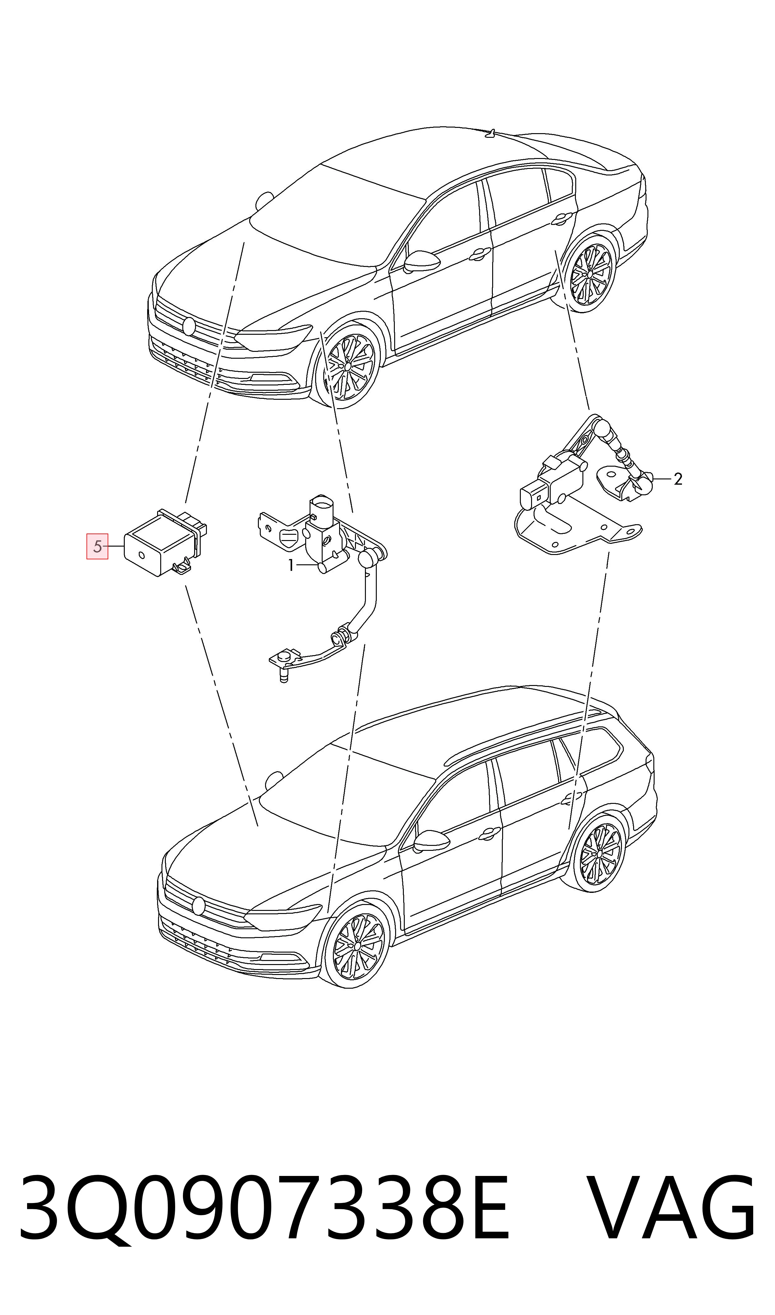 3Q0907338E VAG Módulo de control de iluminación adaptativa (ECU)