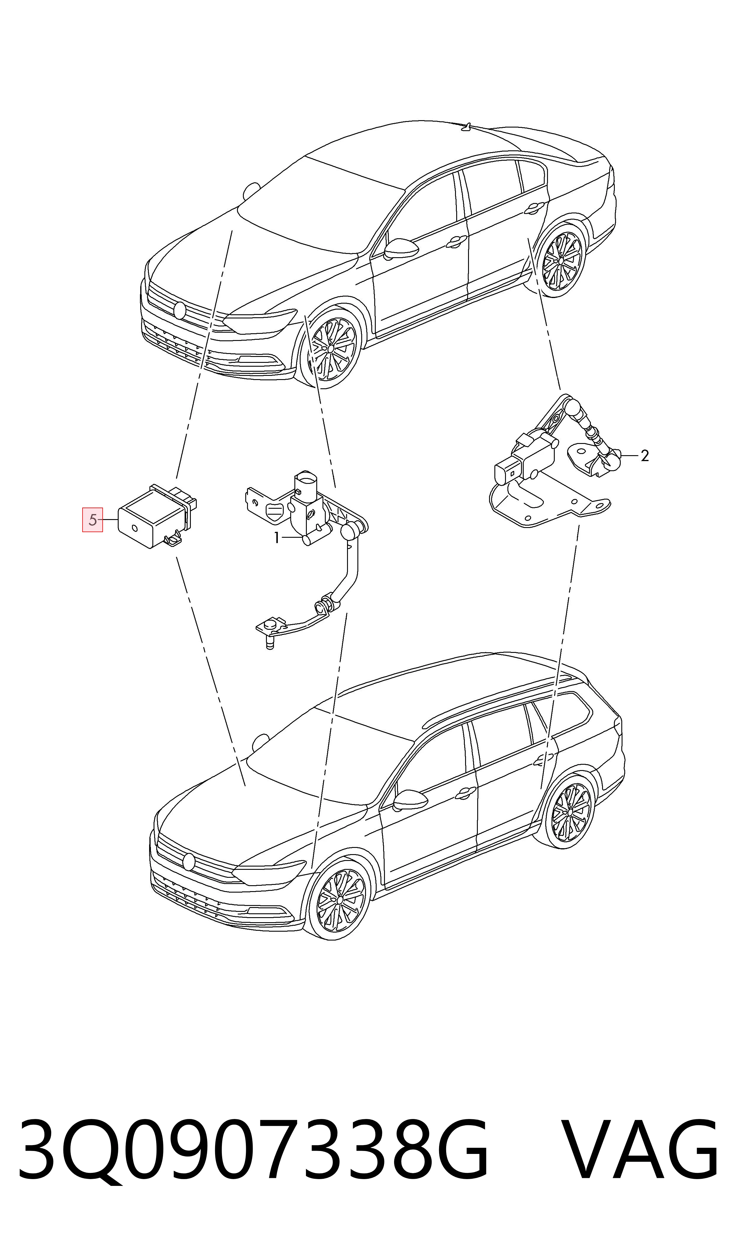 3Q0907338G VAG Módulo de control de iluminación adaptativa (ECU)