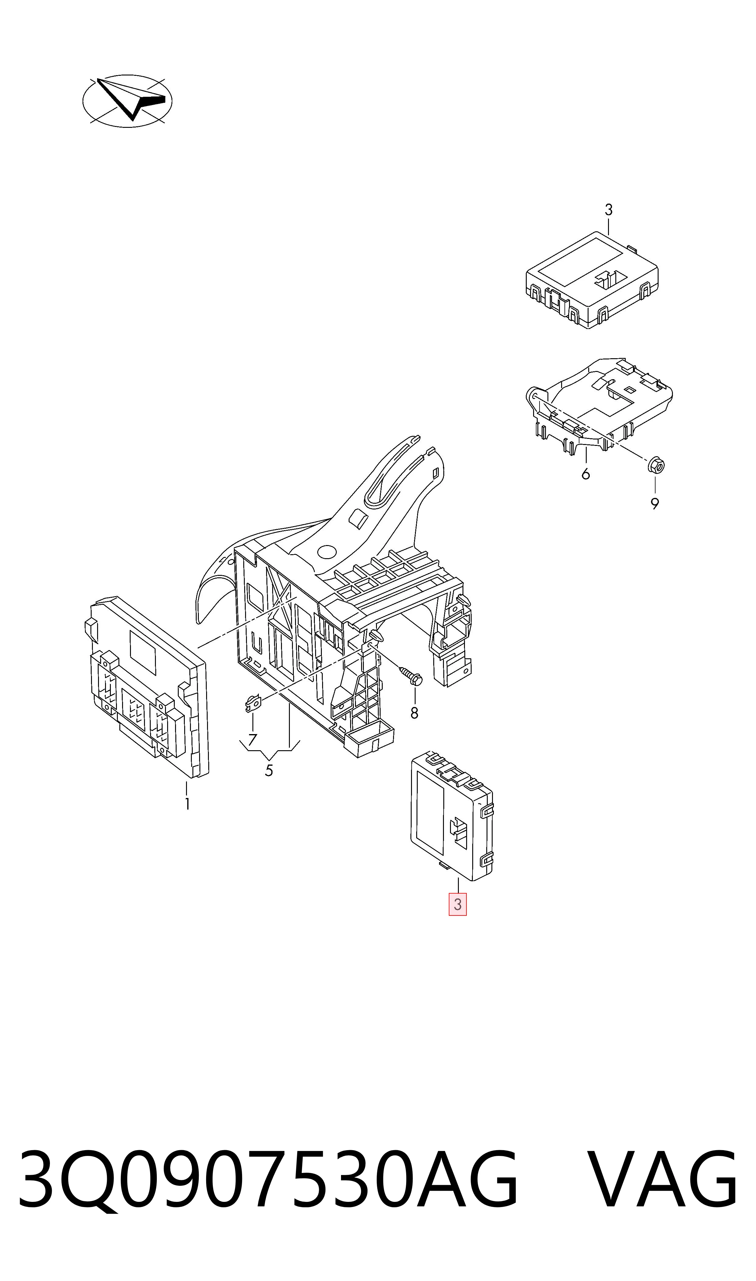 Módulo de interfaz de diagnóstico VAG 3Q0907530AG precio, desde 75,50 EUR