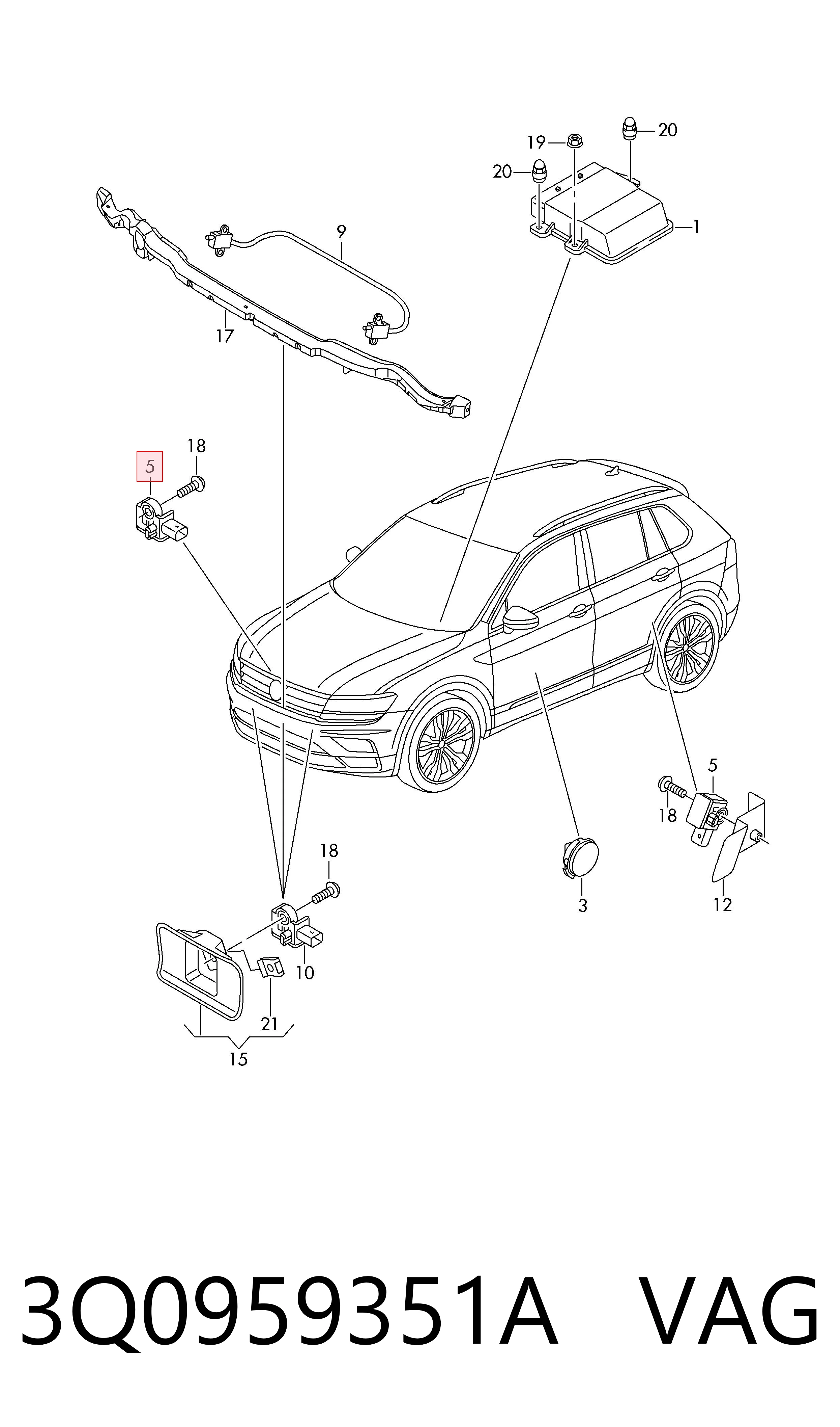 Sensor de airbag delantero VAG 3Q0959351A precio, desde 46,46 EUR