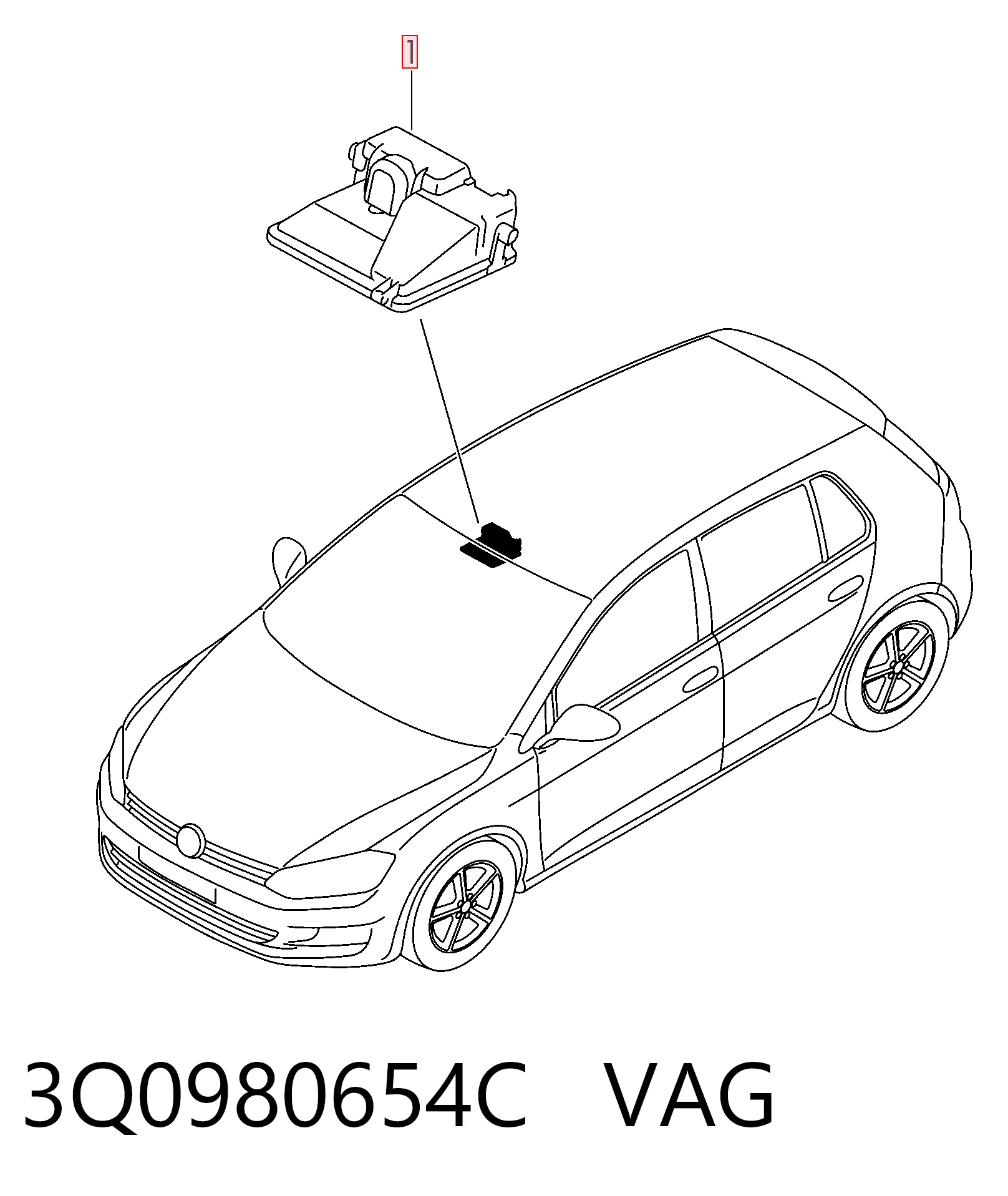 3Q0980654C VAG Cámara del sistema de visión