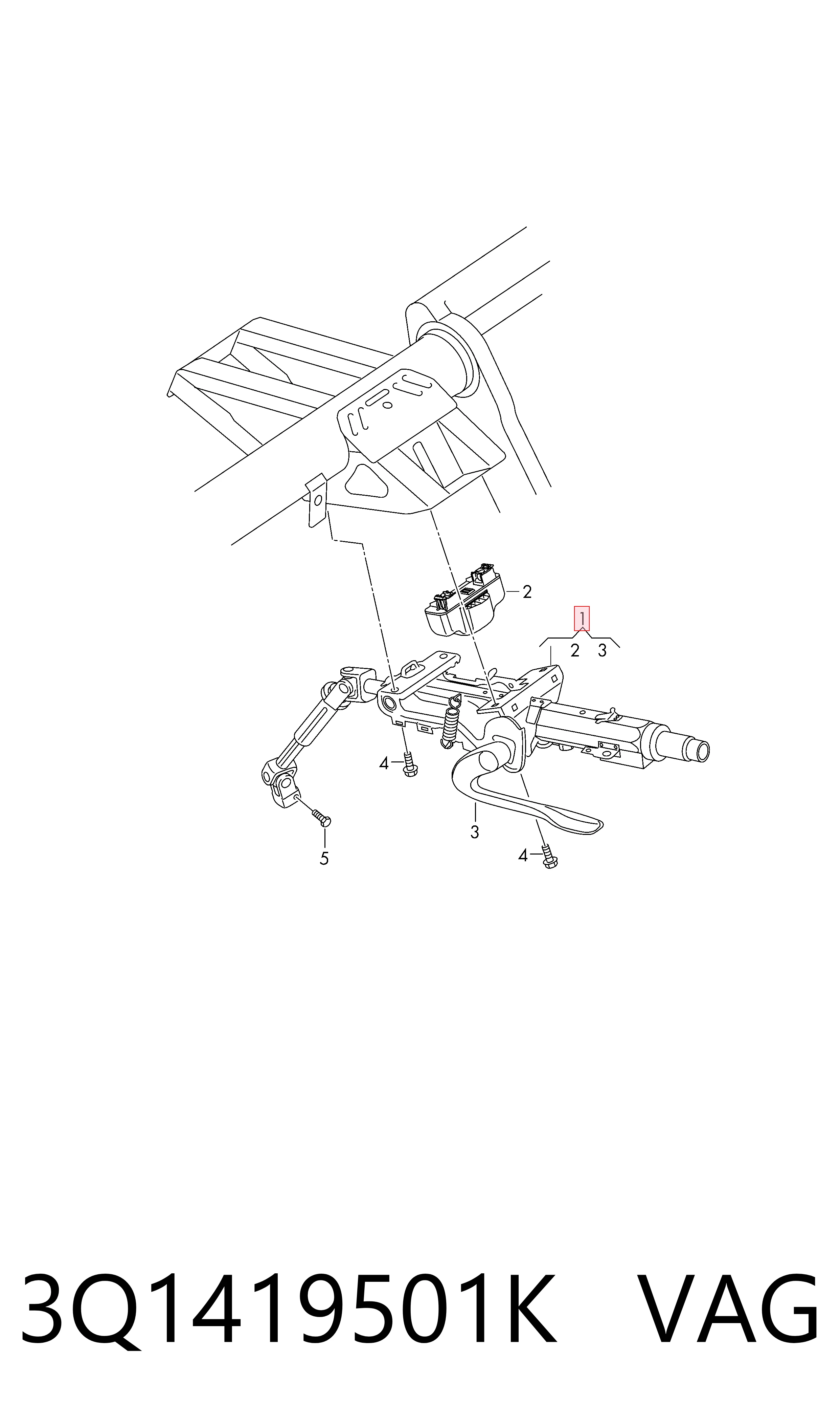 3Q1419501K VAG Columna de volante