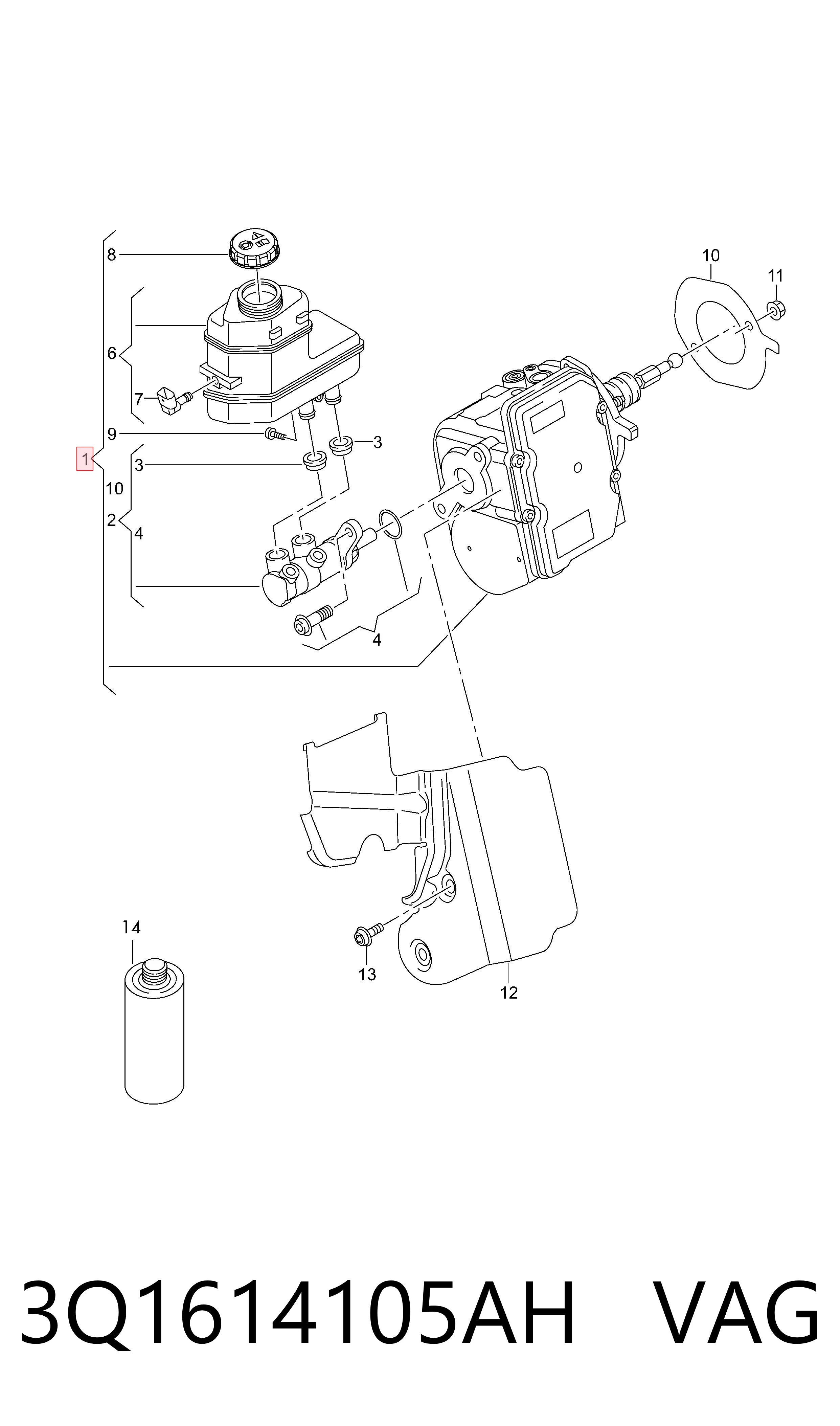3Q1614105AH VAG Servofreno