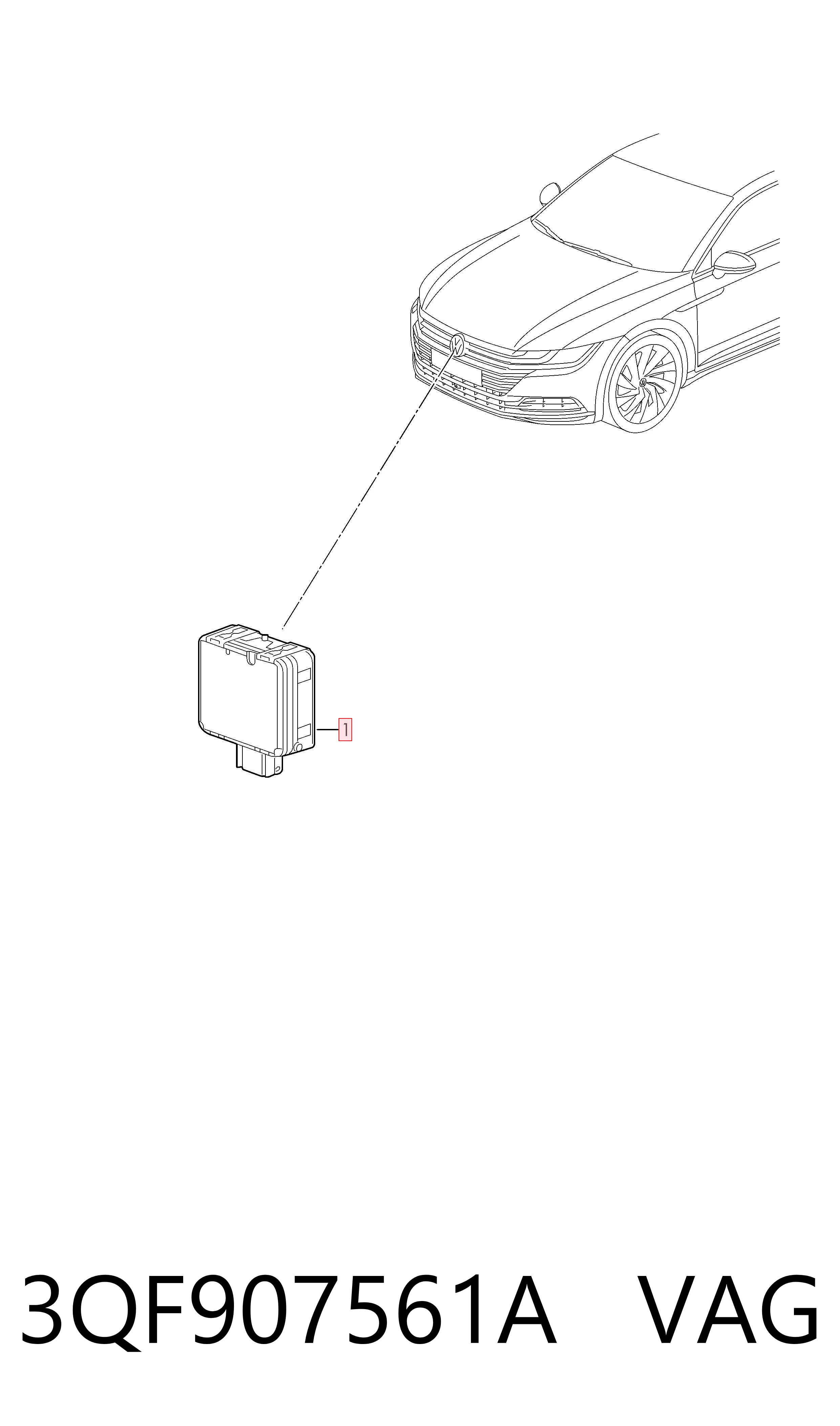 3QF907561A VAG Sensor de distancia por radar