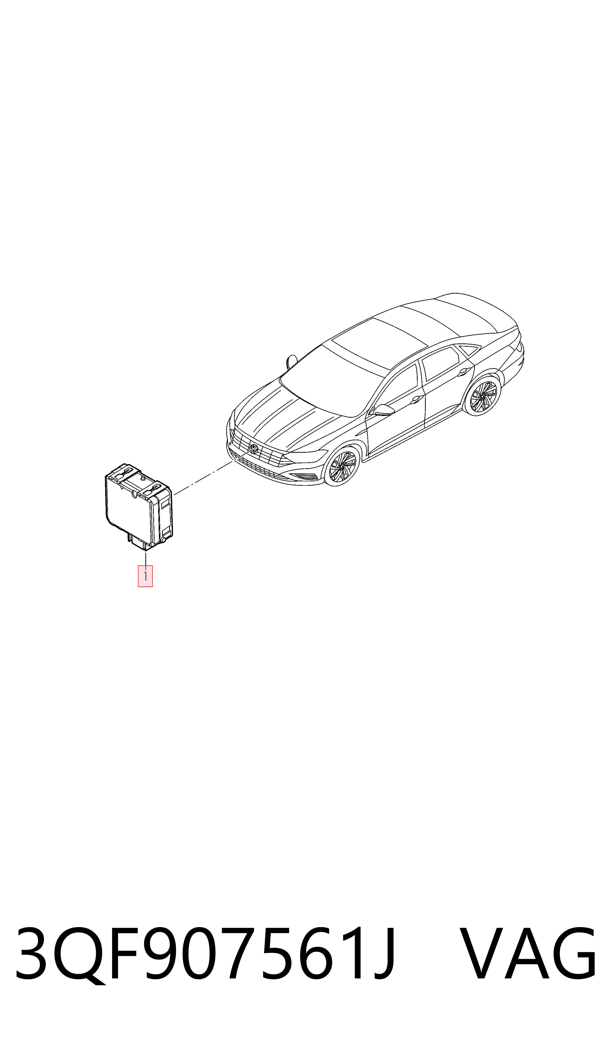 3QF907561J VAG Sensor de distancia por radar