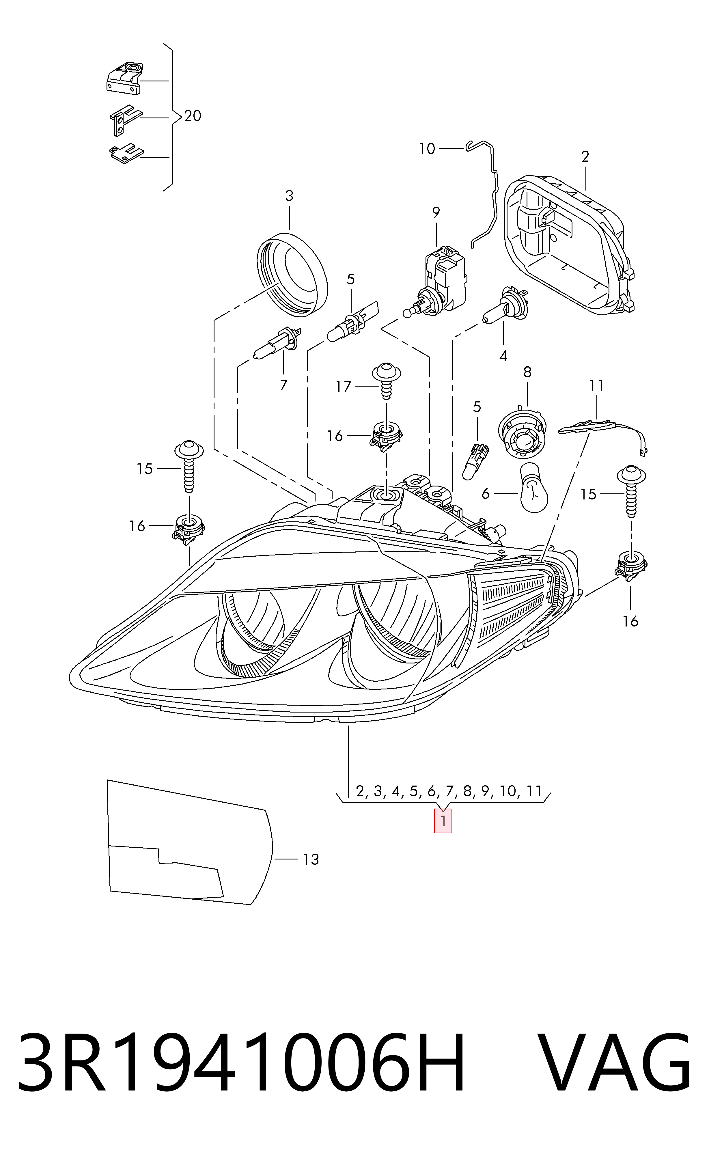Luz derecha Seat Exeo  (2009-2013)