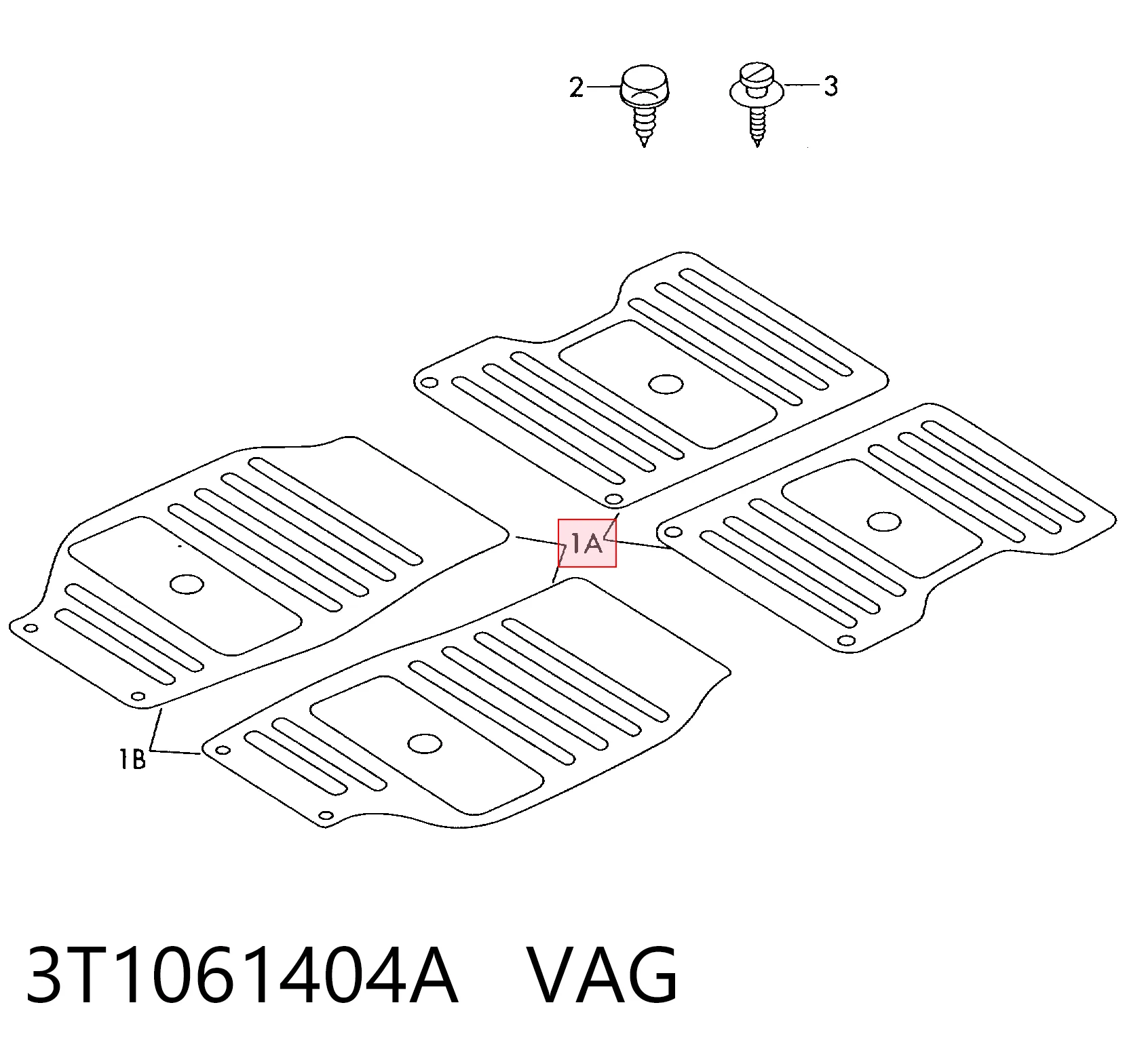 3T1061404A VAG Alfombrillas para coche