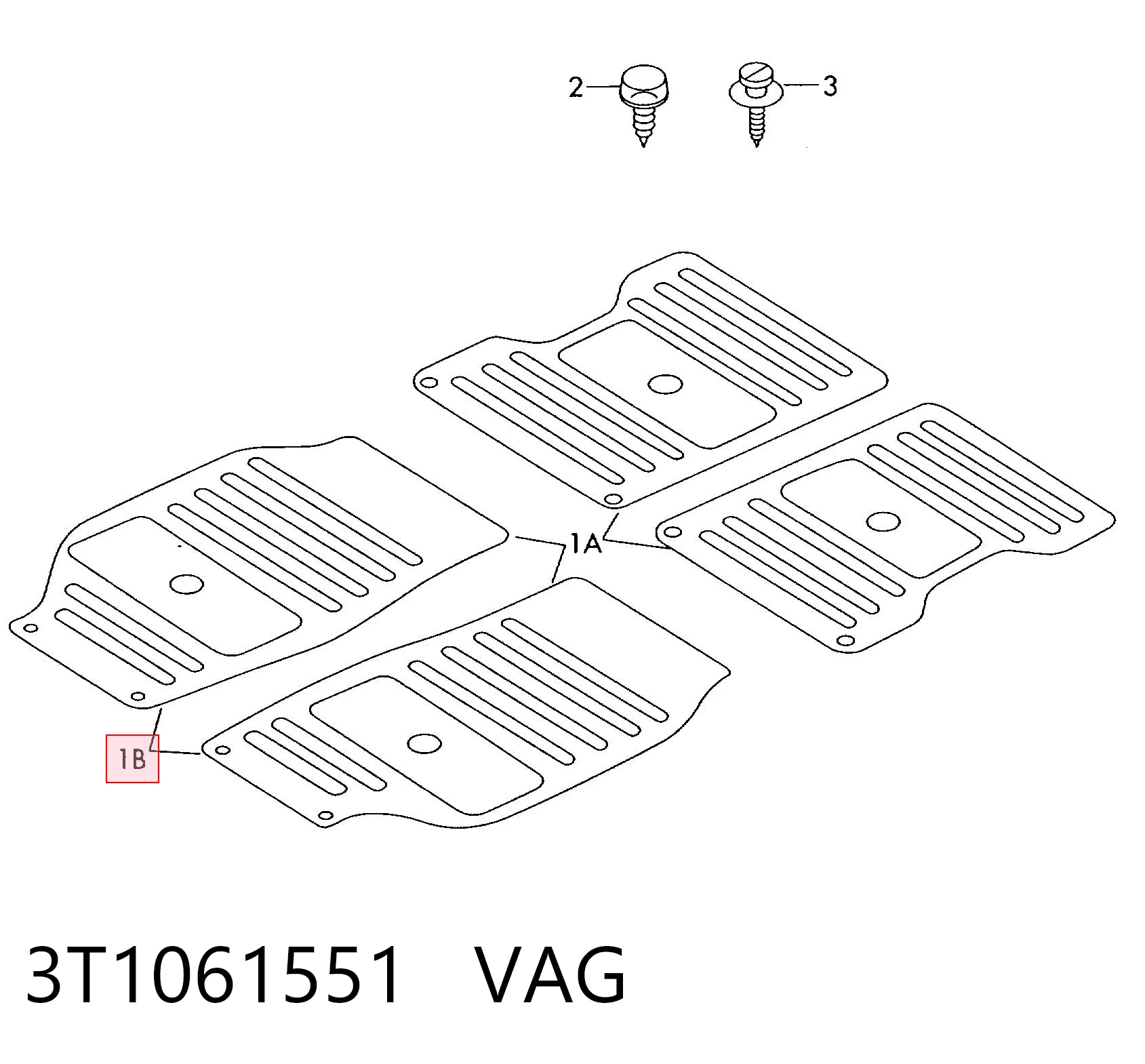3T1061551 VAG Alfombrillas para coche