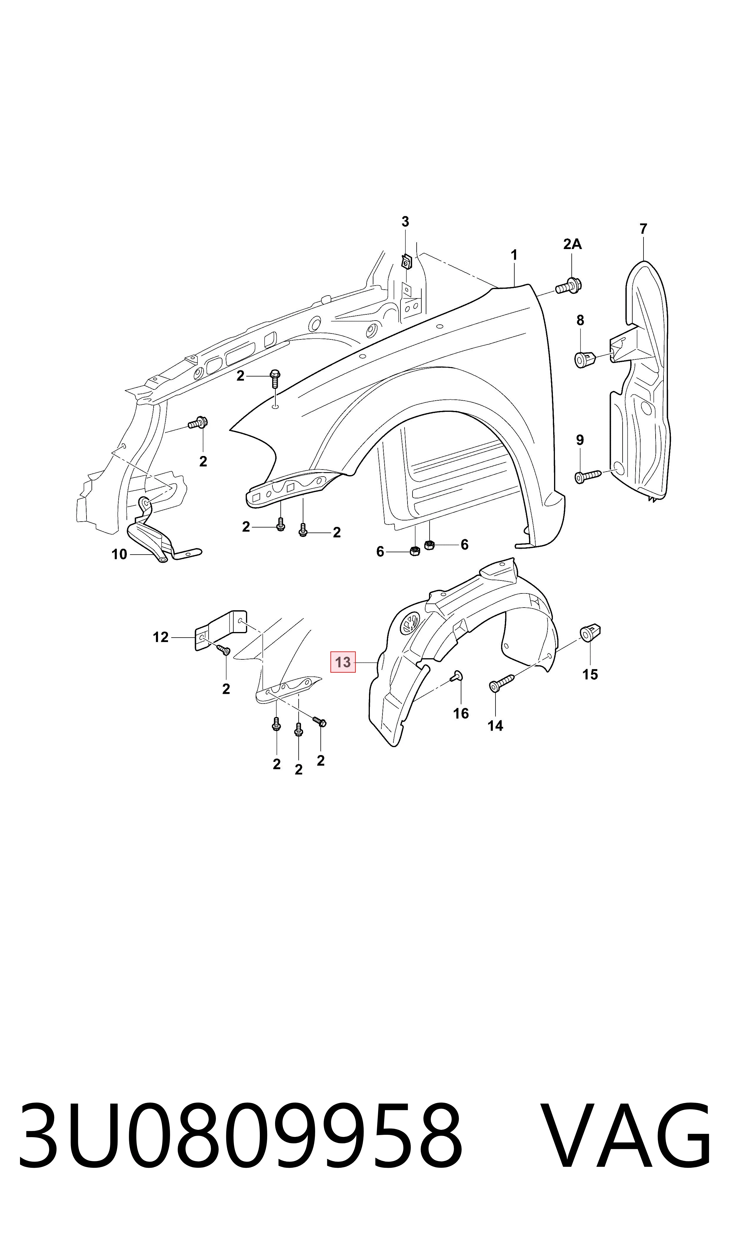 Paso de rueda para Skoda SuperB I (3U4)