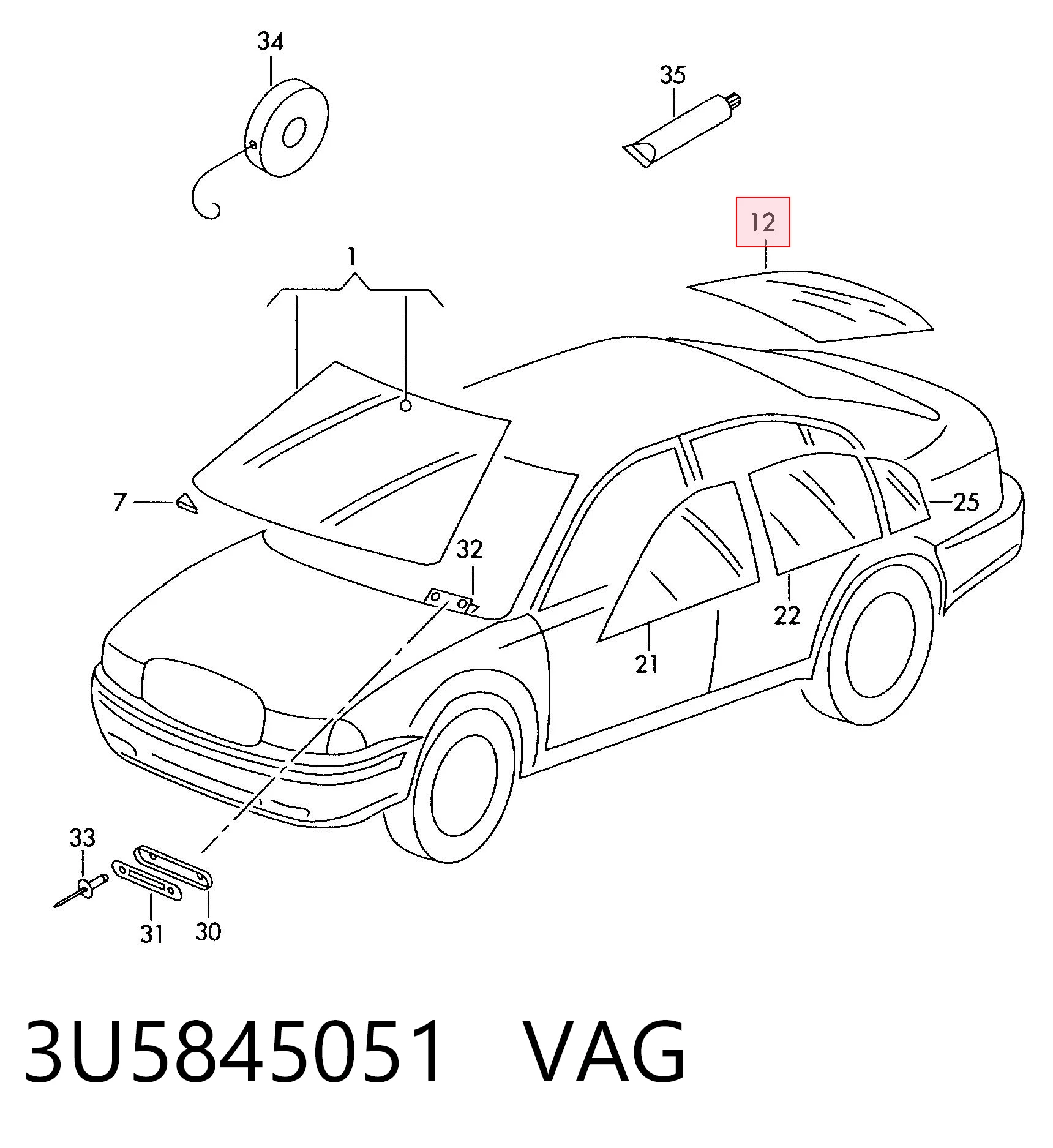 Comprar Luneta trasera Volkswagen Passat 3B3 a bajo precio