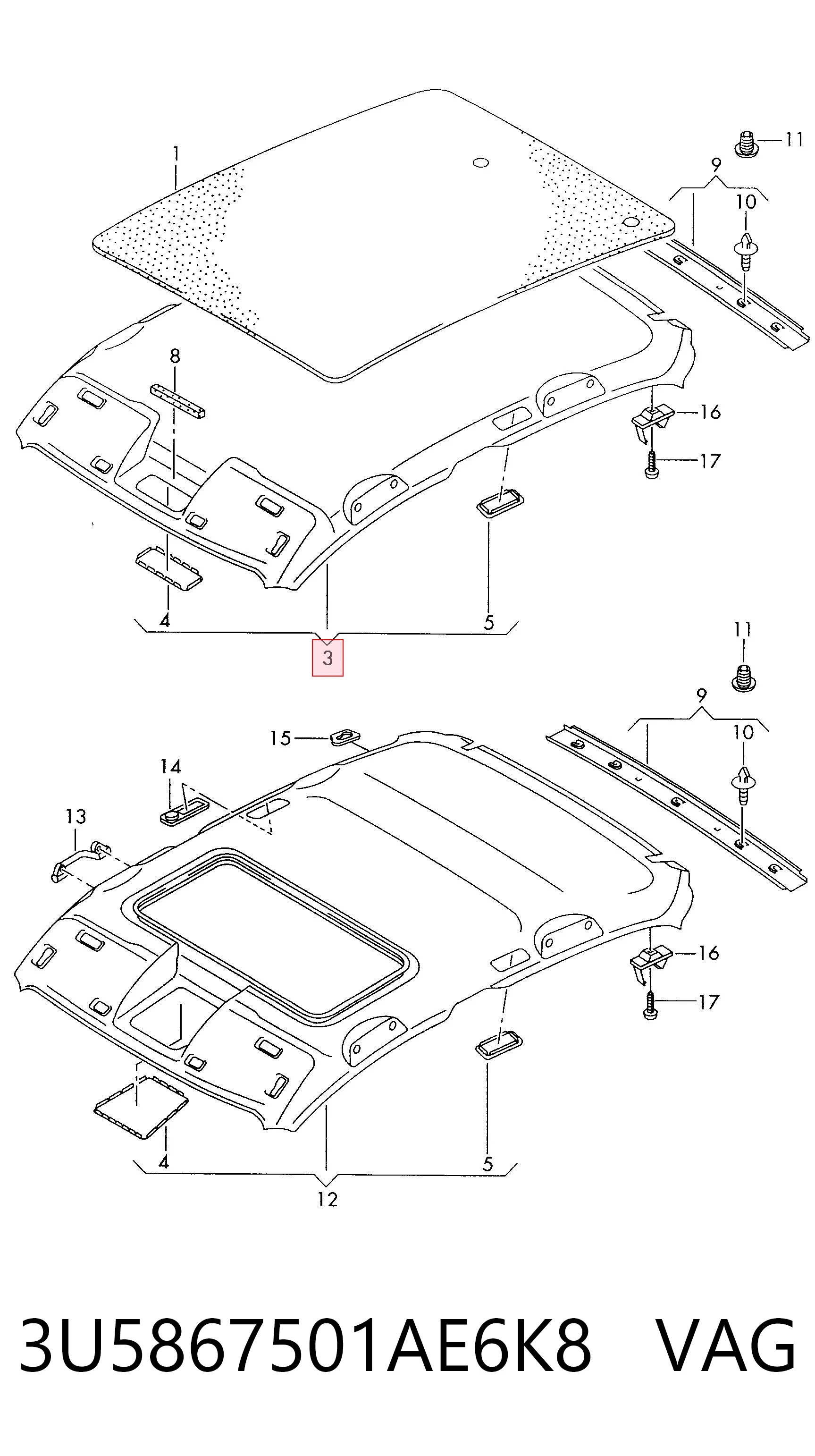 Comprar Guarnecido de techo Skoda SuperB I 3U4 a bajo precio