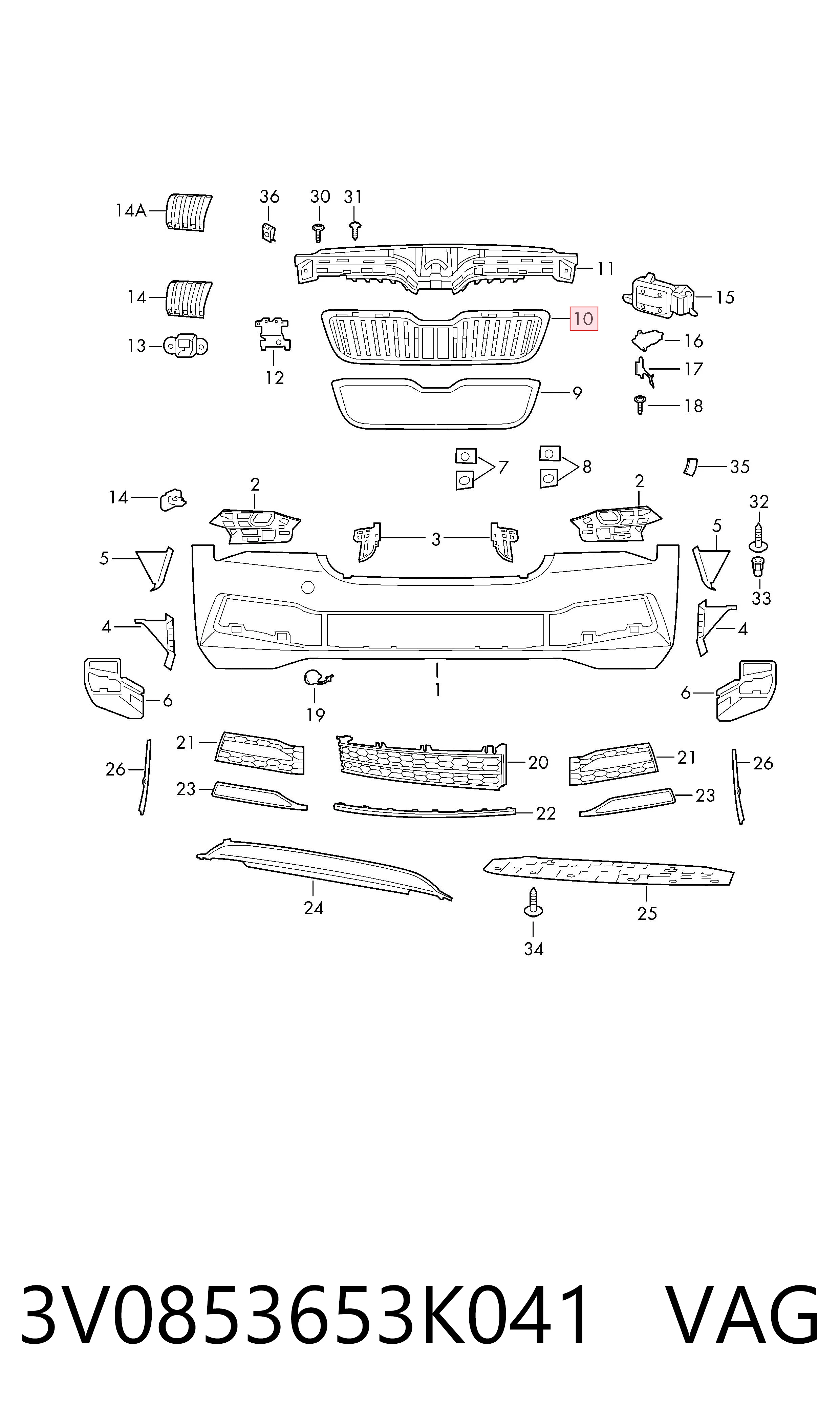  Parrilla Skoda SuperB 3