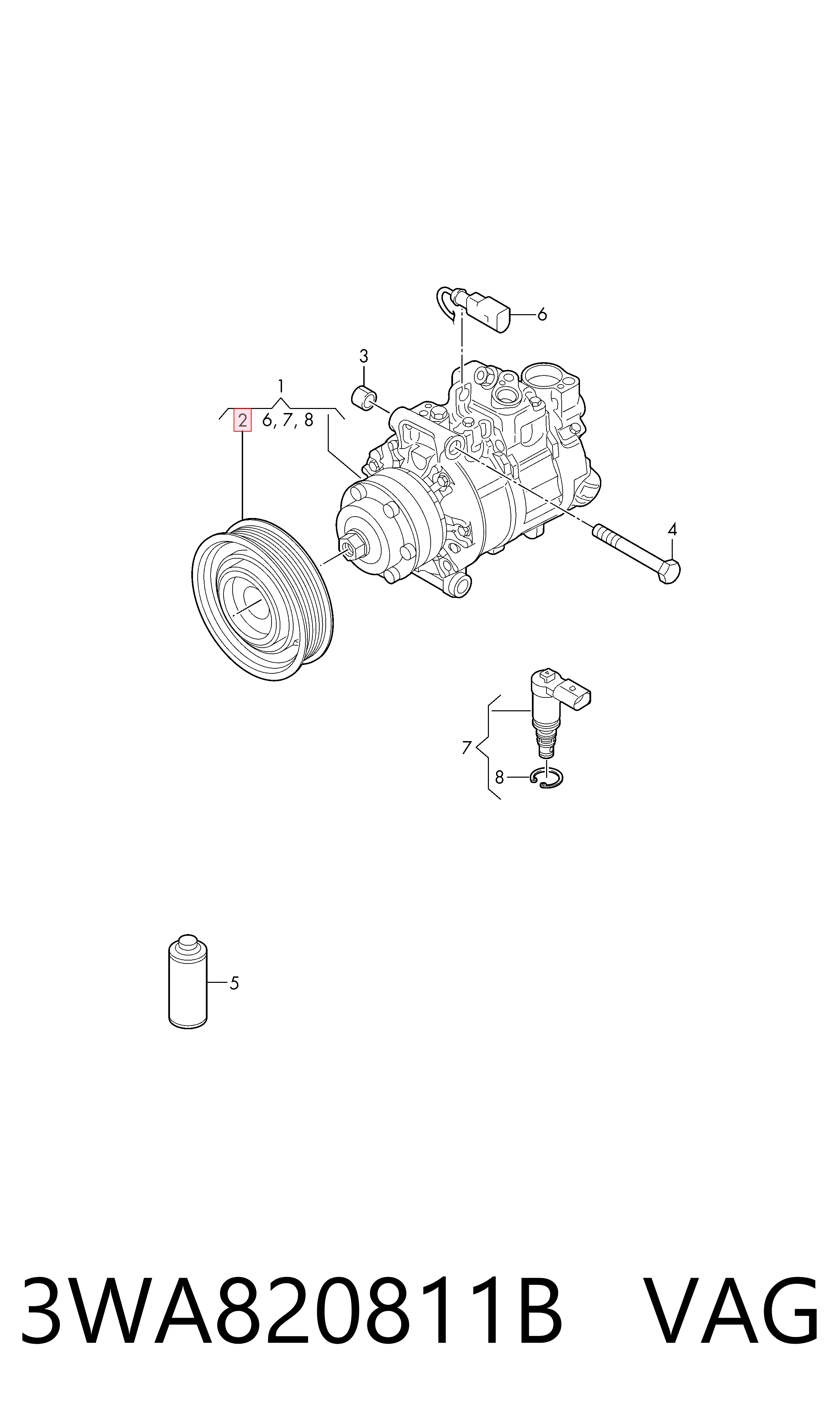  VAG 3WA820811B precio, desde 630,11 EUR