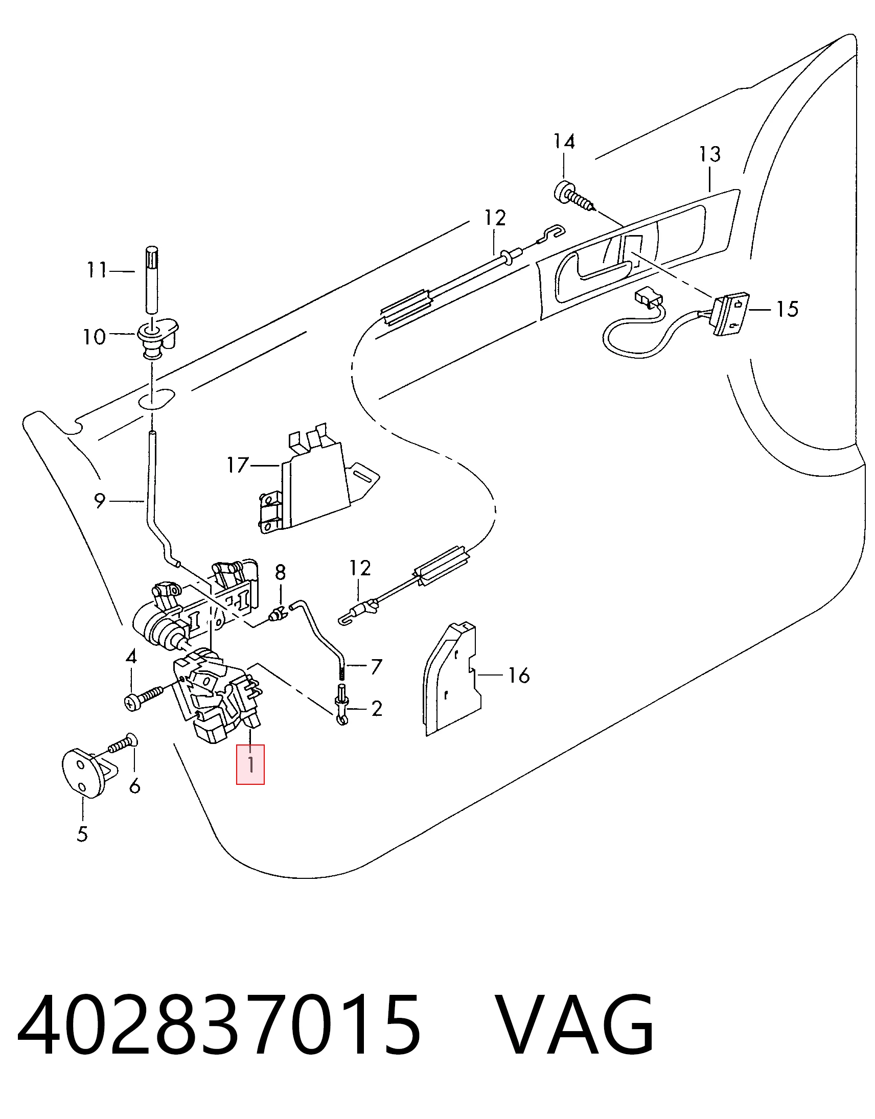 402837015 VAG Cerradura de puerta