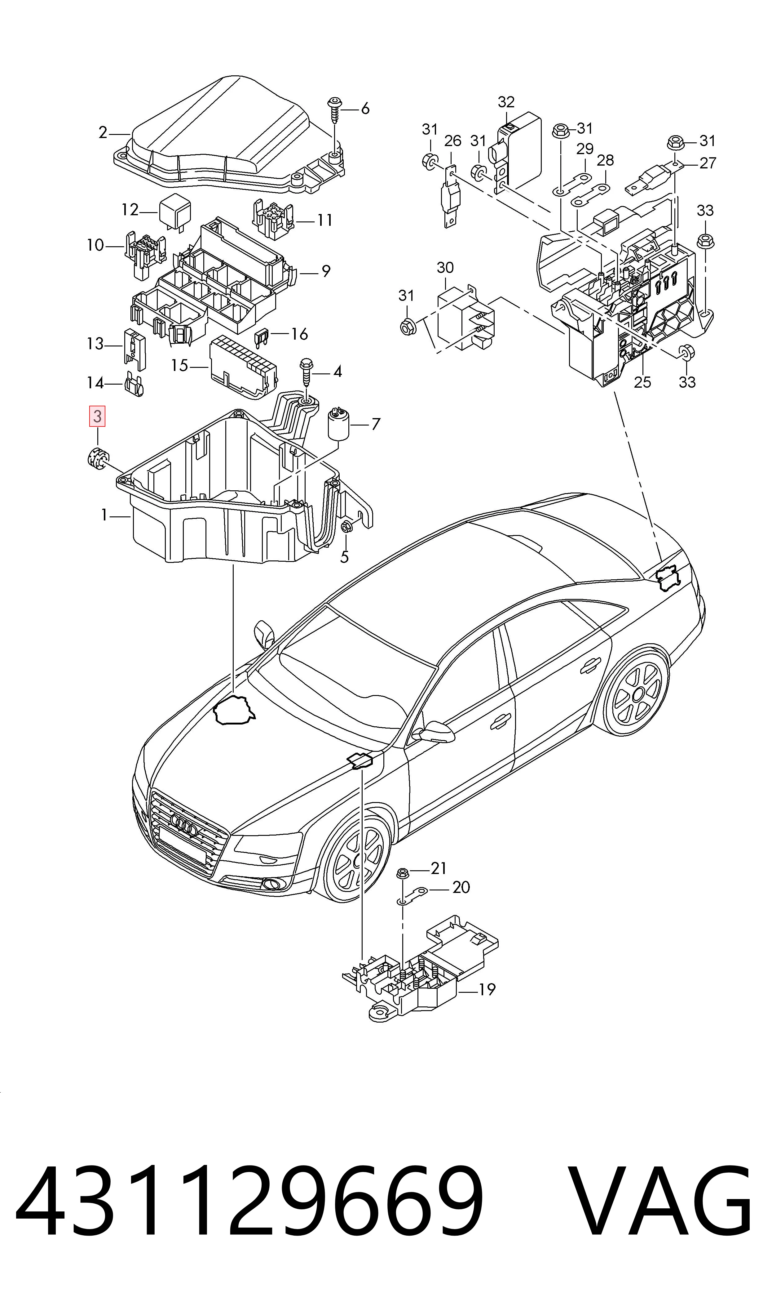 431129669 VAG Soporte de la caja del filtro de aire