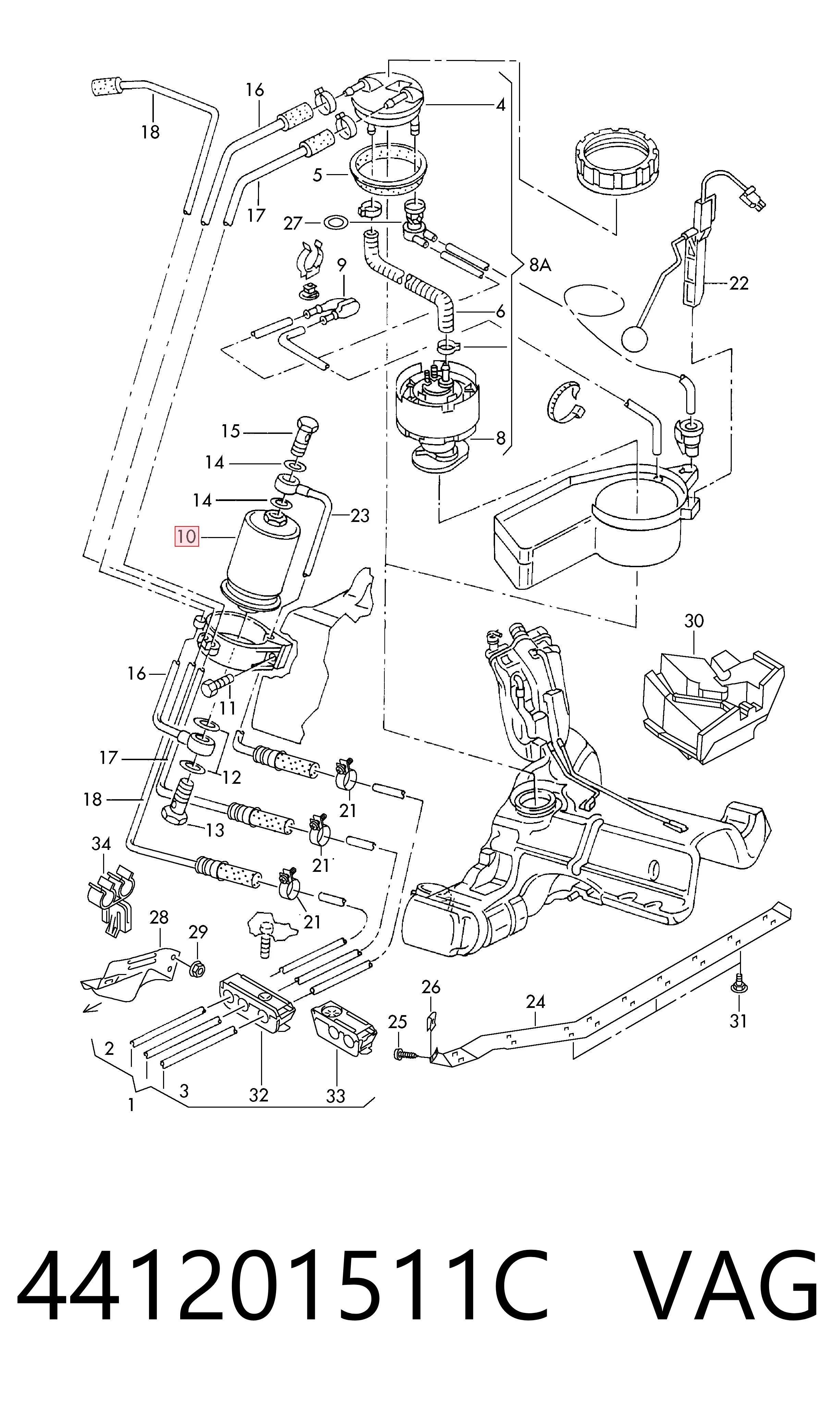 441201511C VAG Filtro de gasolina