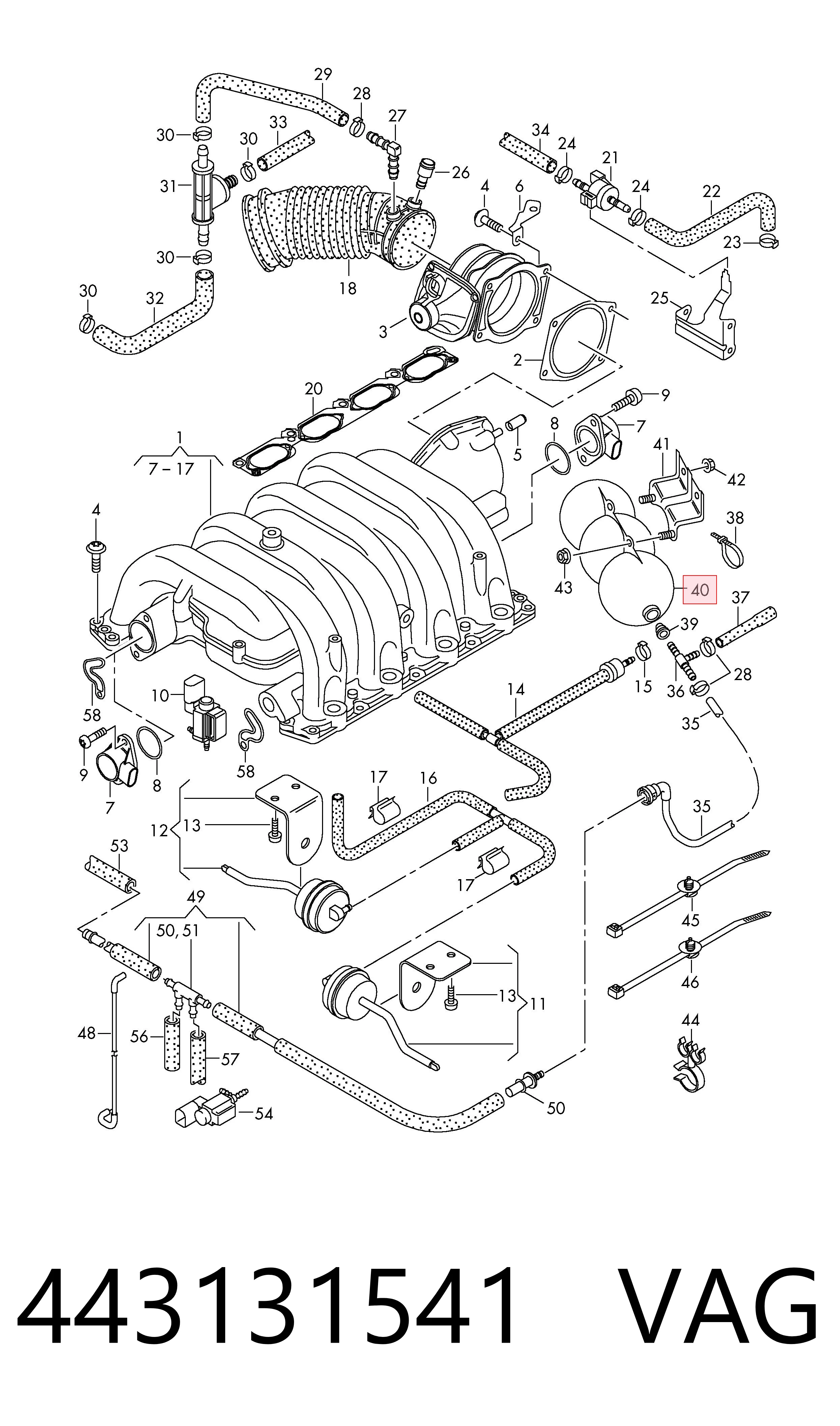 443131541 VAG Depósito de vacío del motor