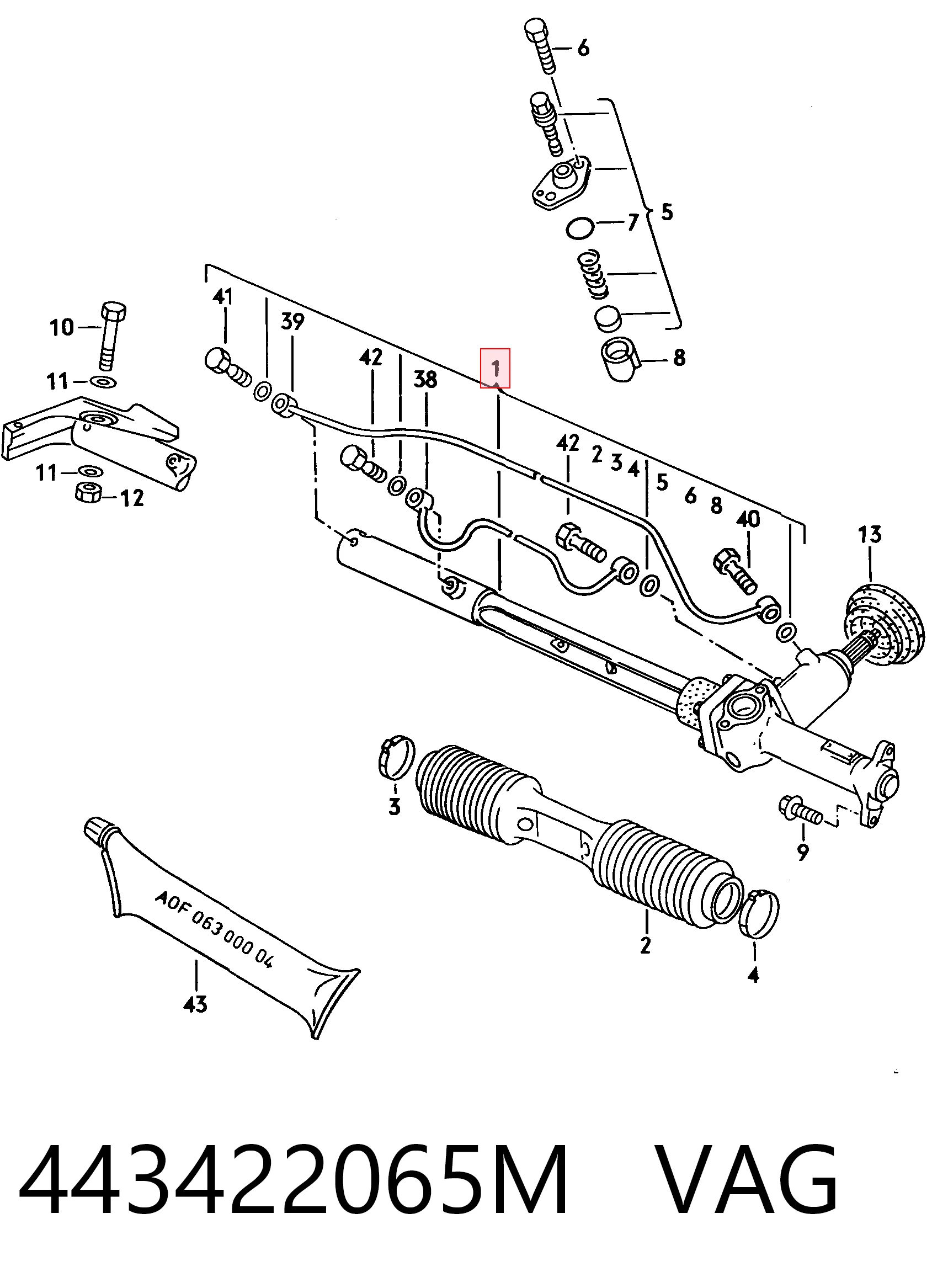  Cremallera de dirección Audi 100 