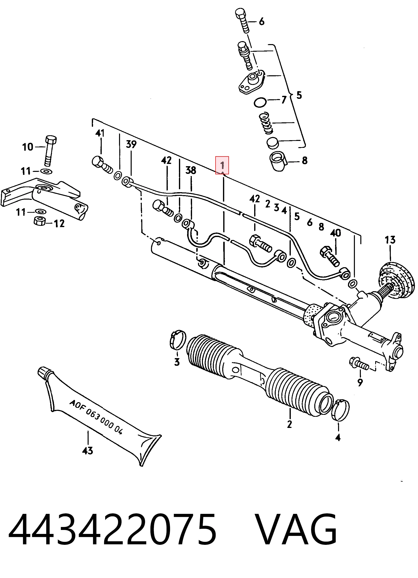  Cremallera de dirección Audi 100 
