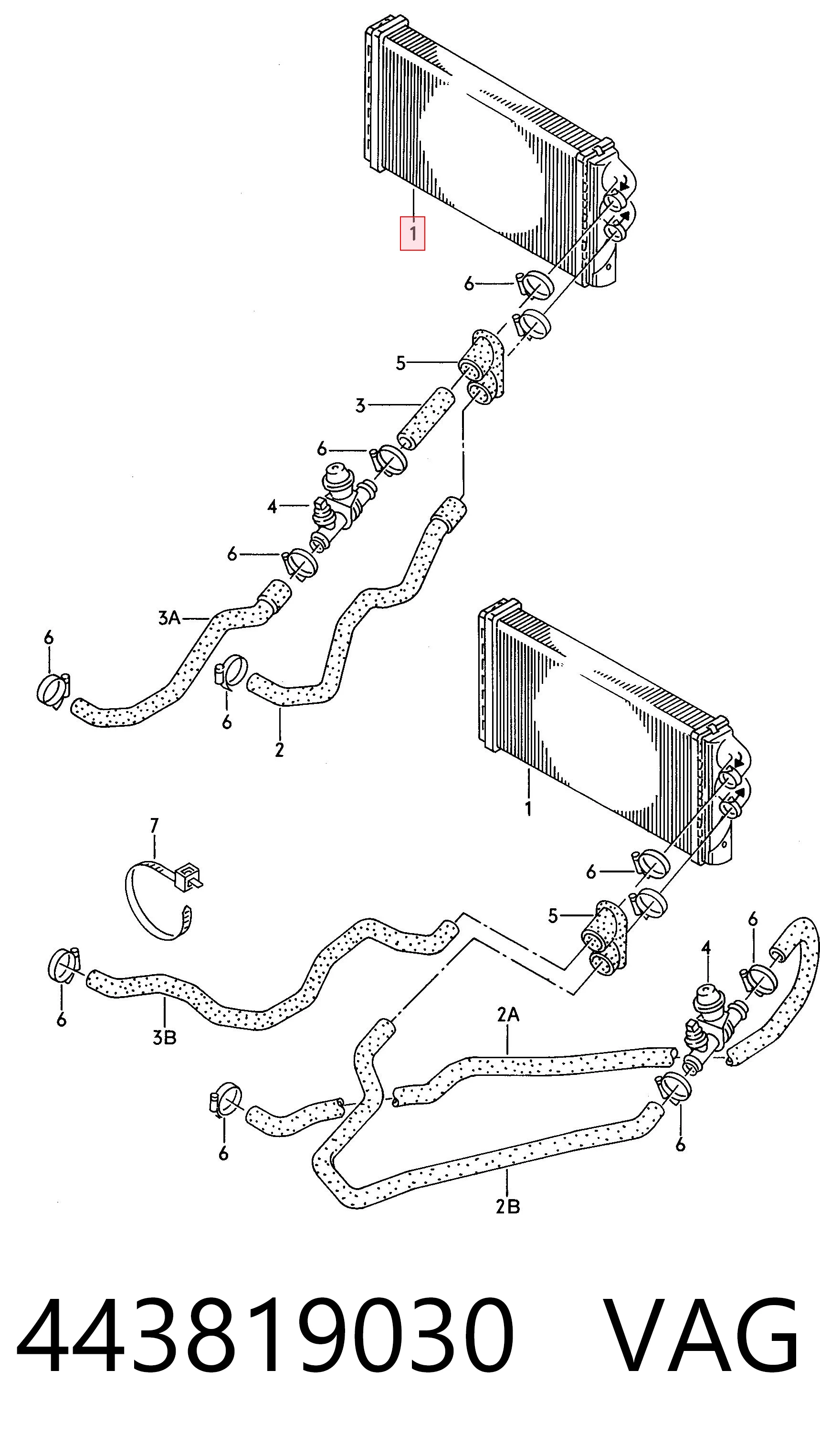 443819030 VAG Radiador interior