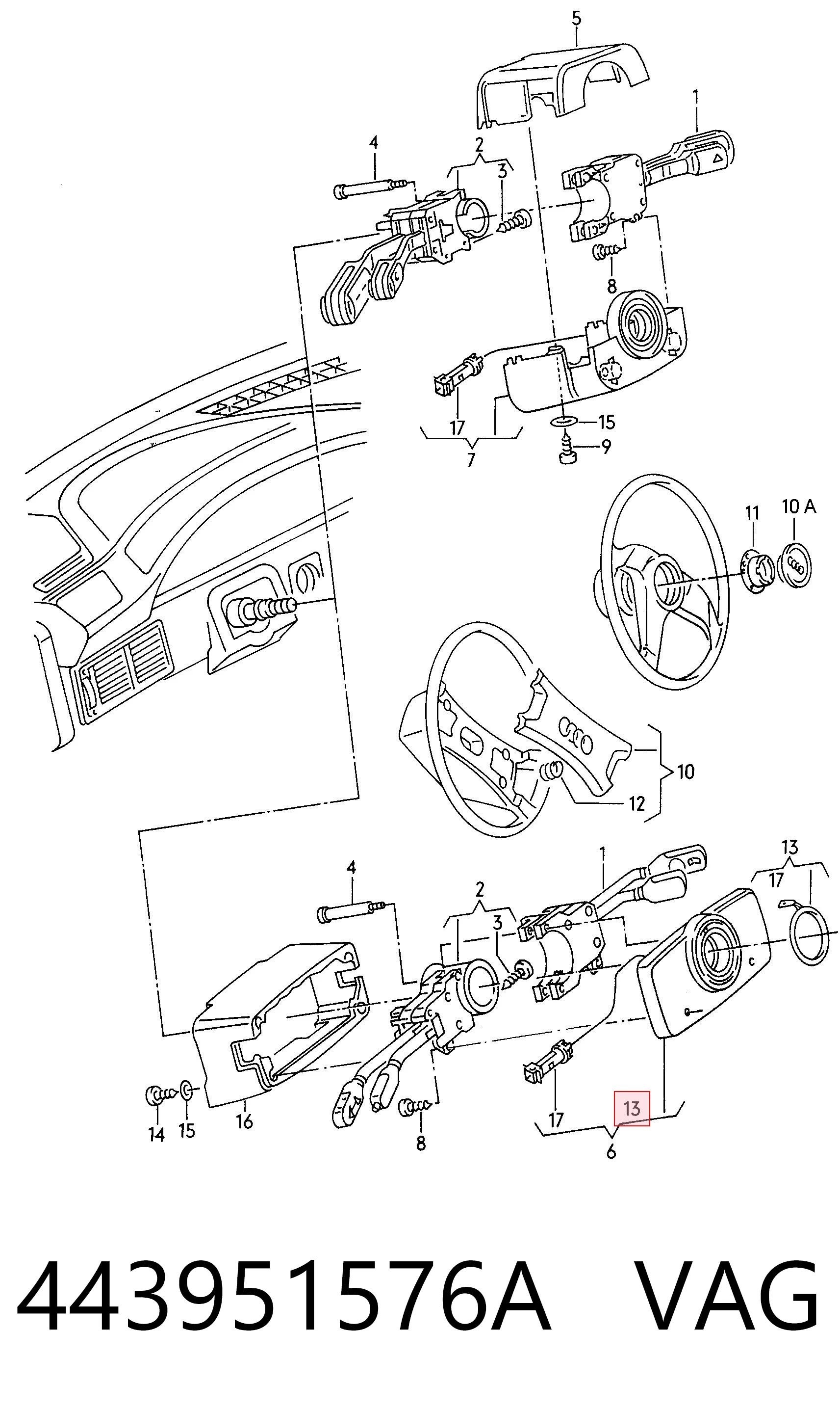 Comprar Anillo de contacto del volante Audi 80 89, 89Q, 8A a bajo precio