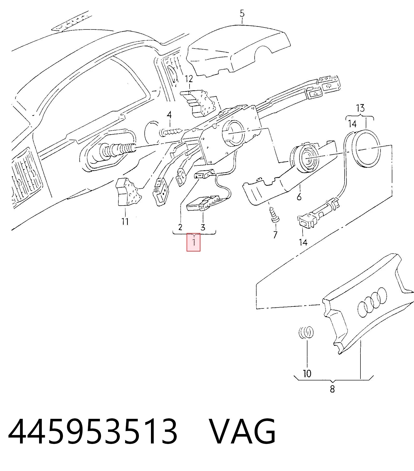 Comprar Conmutador columna dirección Audi 100 C3 44, 44Q