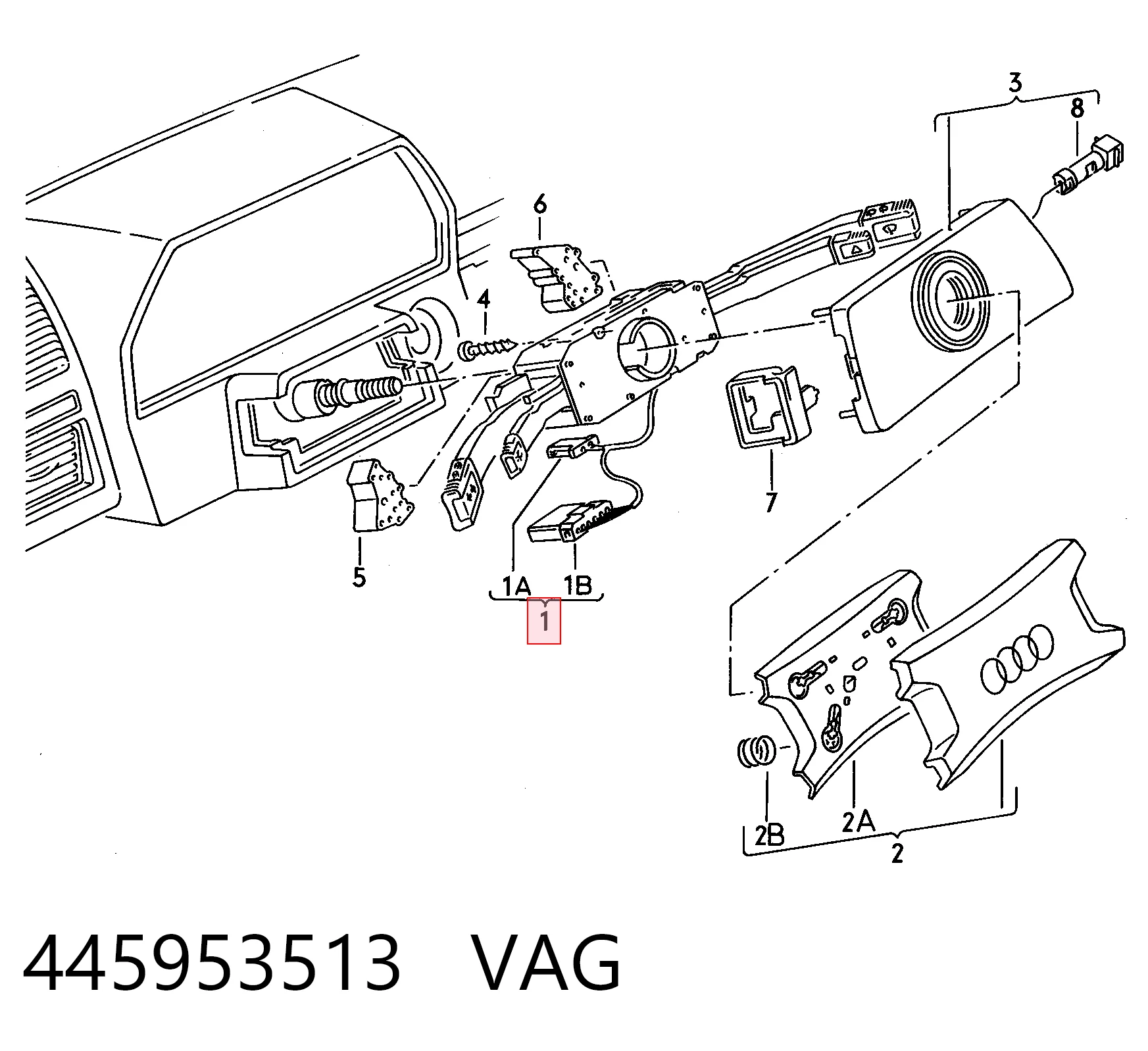  Conmutador columna dirección Audi 100 