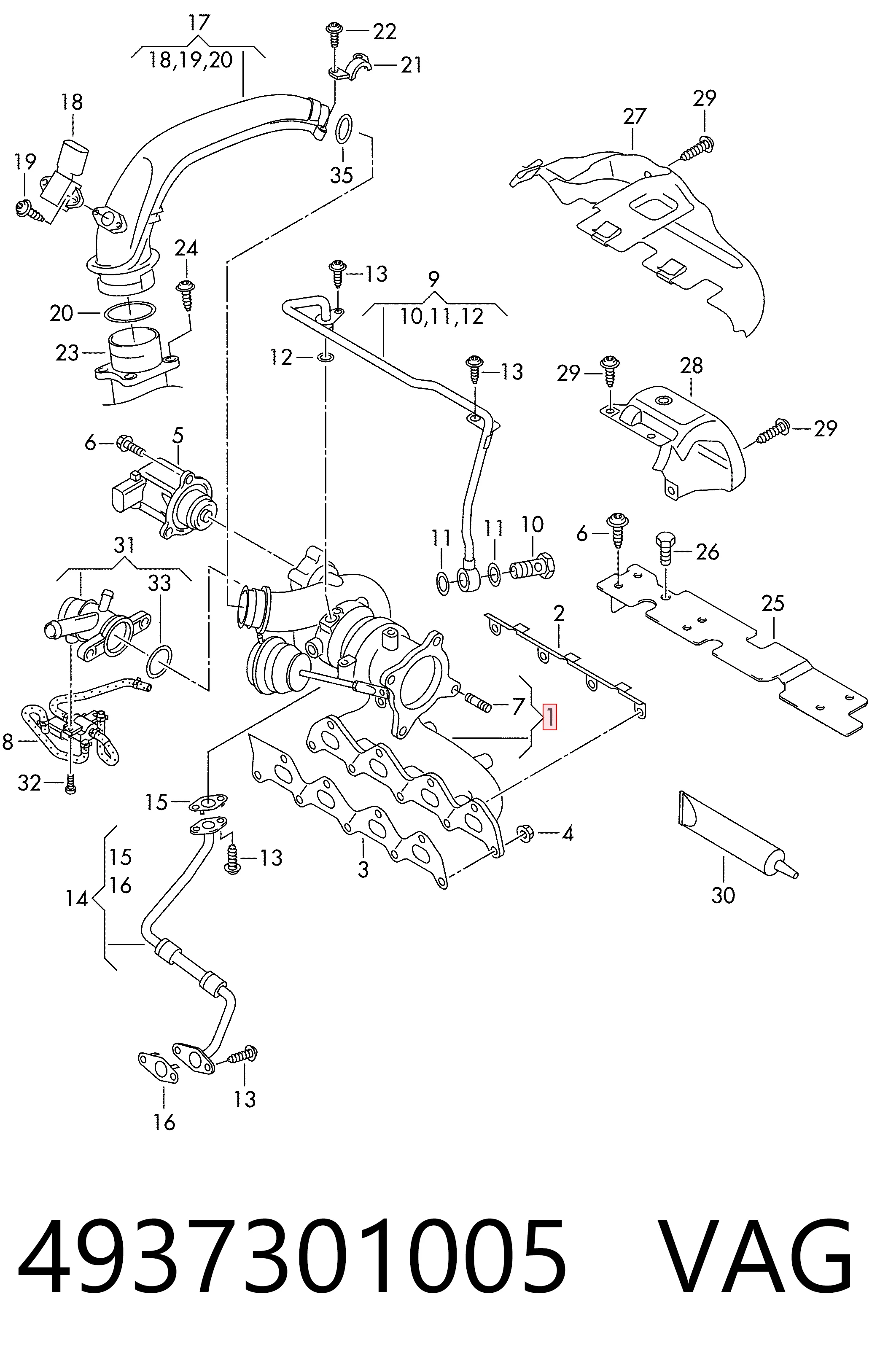 4937301005 VAG Turbo para motor